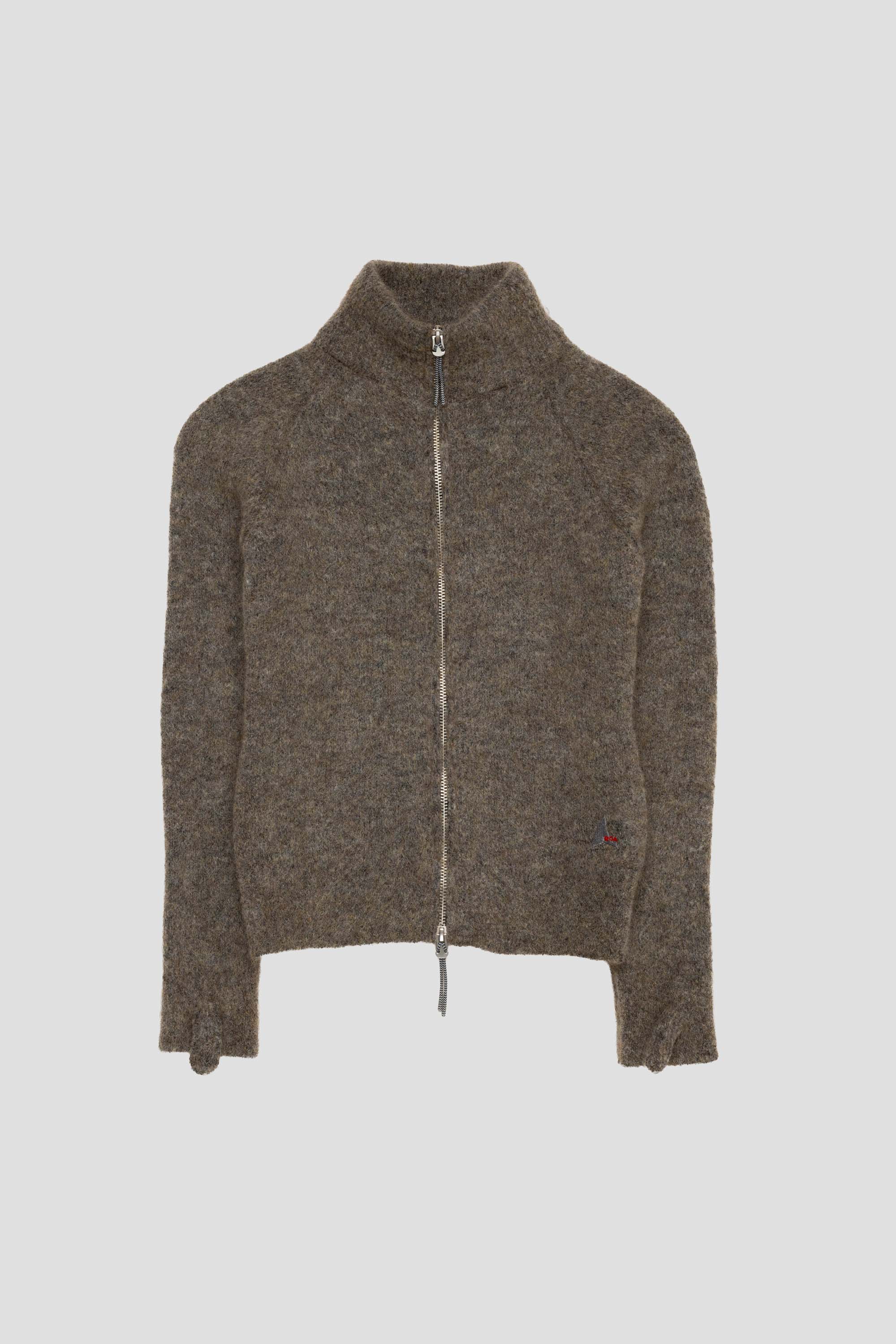 Women's Tasna Mohair Zip Up Sweater Dark Taupe