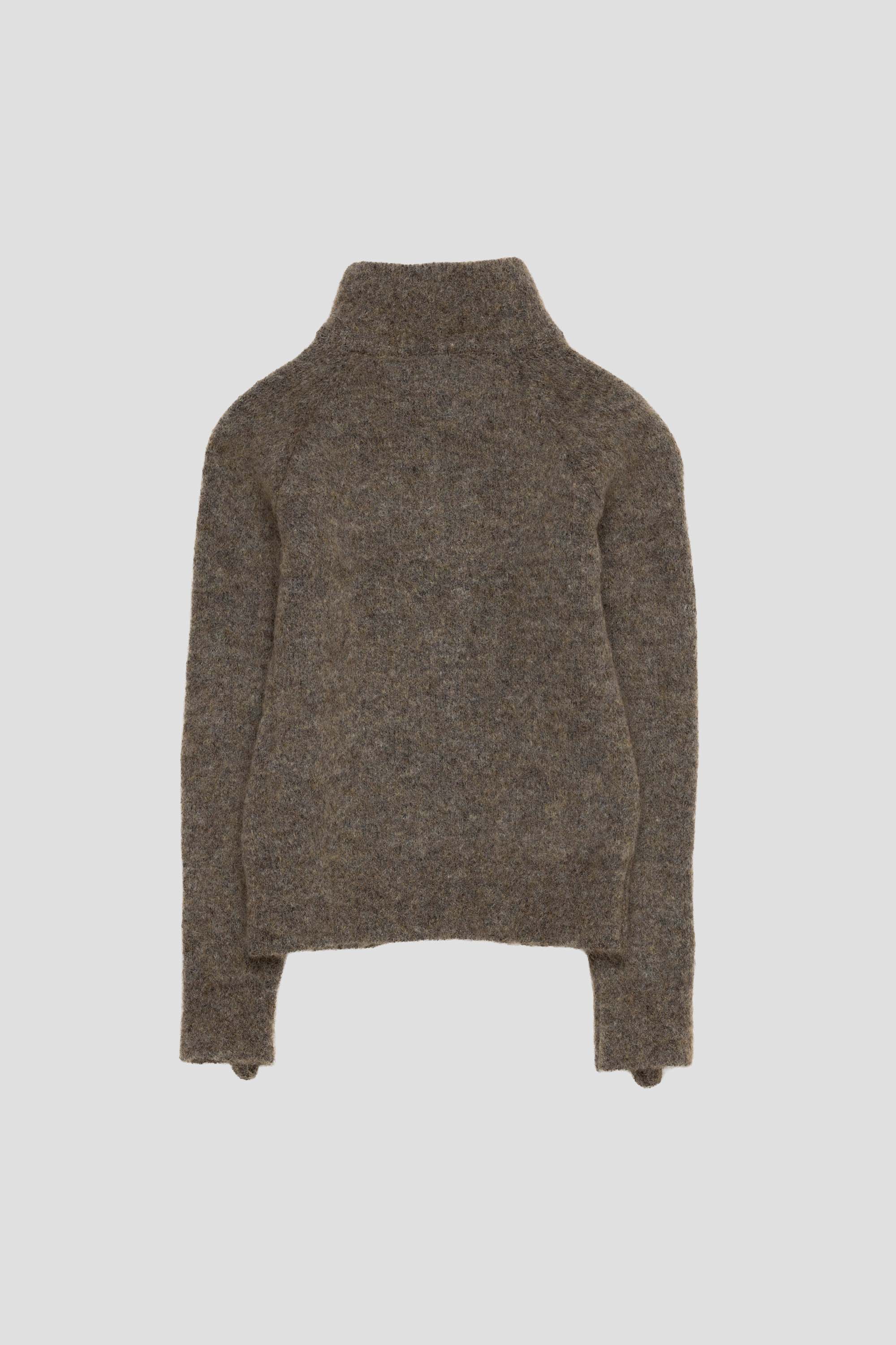 Women's Tasna Mohair Zip Up Sweater Dark Taupe