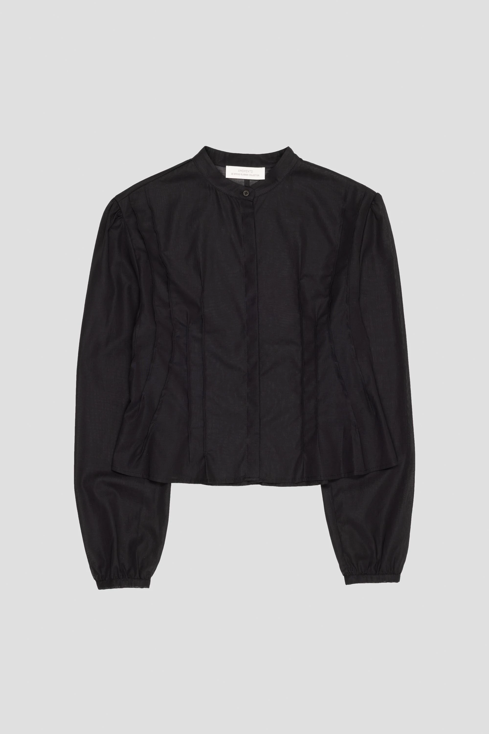 Pintuck Slim Shirt Black