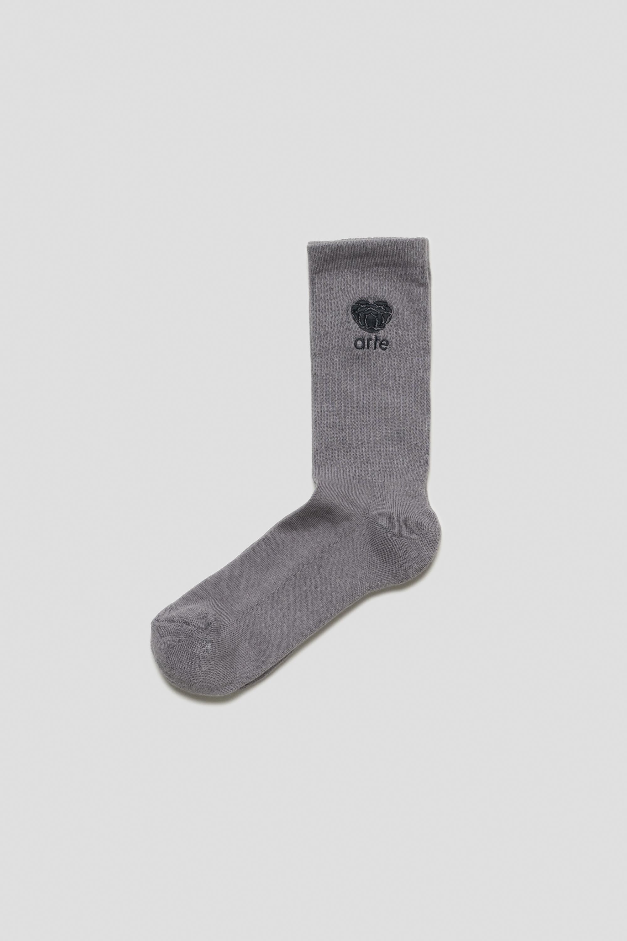 Heart Flower Logo Socks Grey