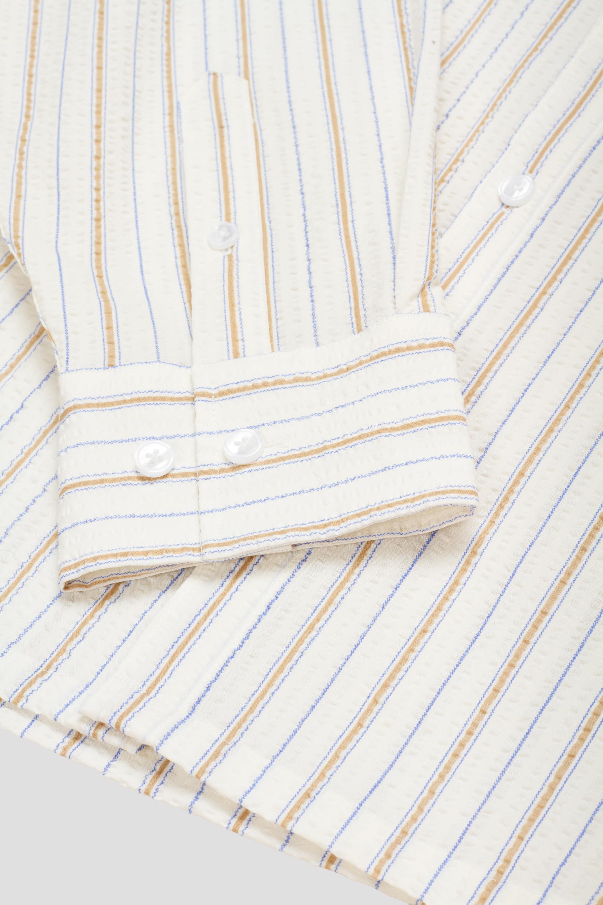 Striped Boxy Shirt Off White