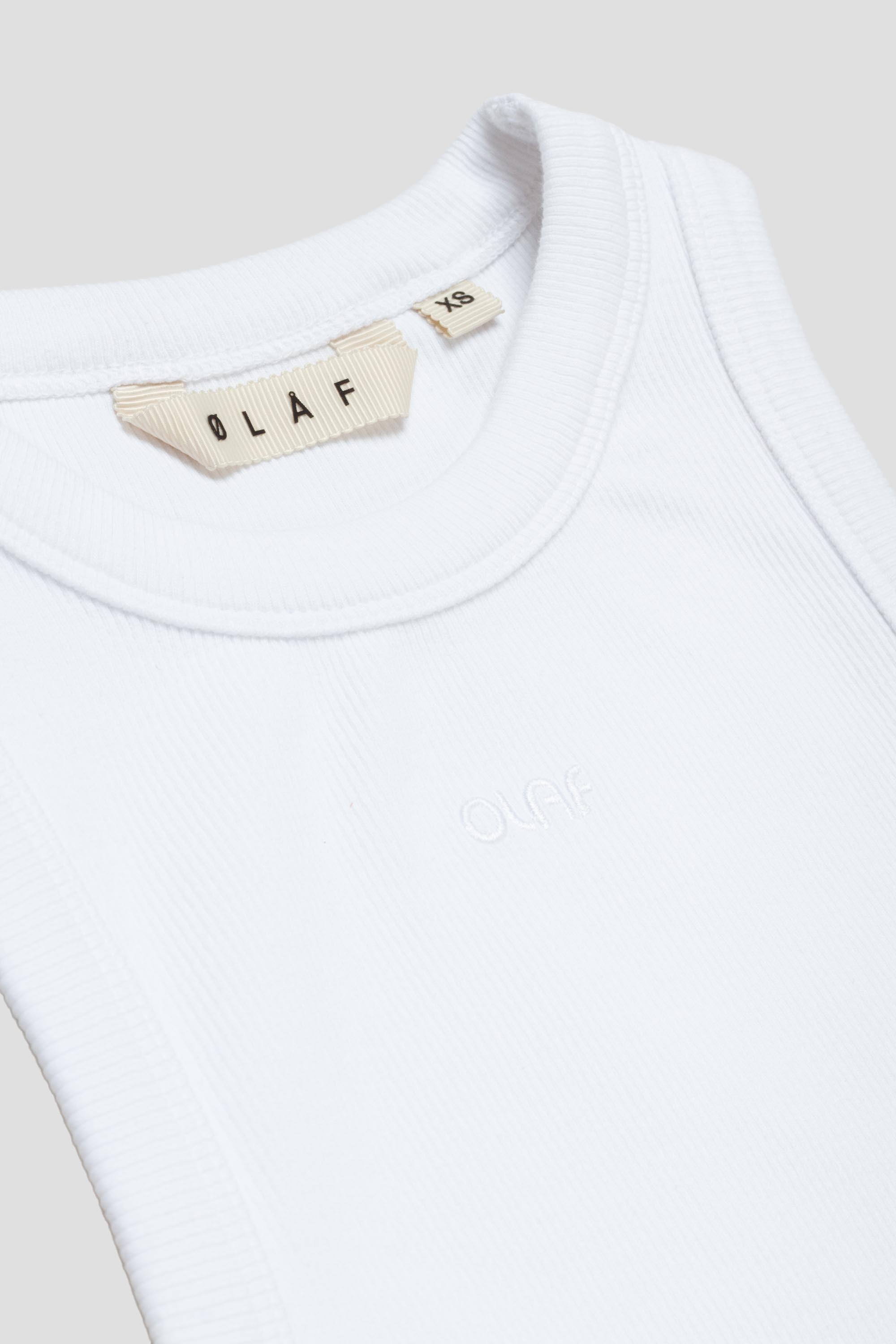 Olaf W Rib Tanktop Optical White