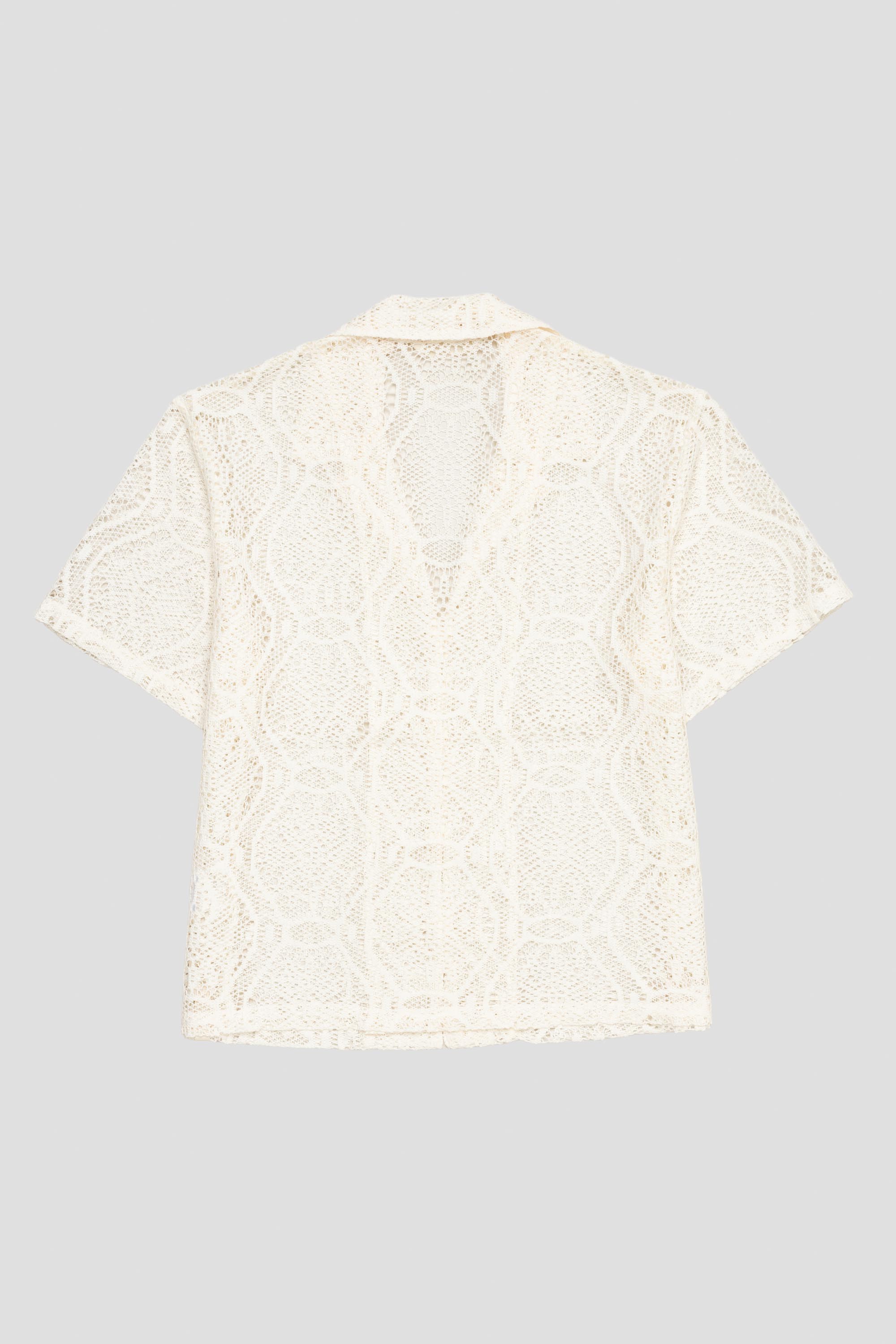Women's Lace Camp Shirt SS Off White