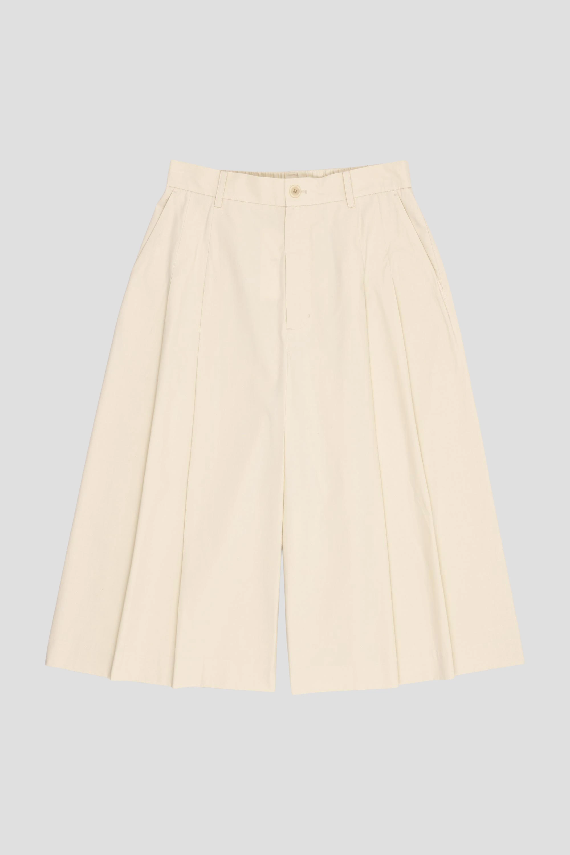 Wide Bermuda Pants Ivory
