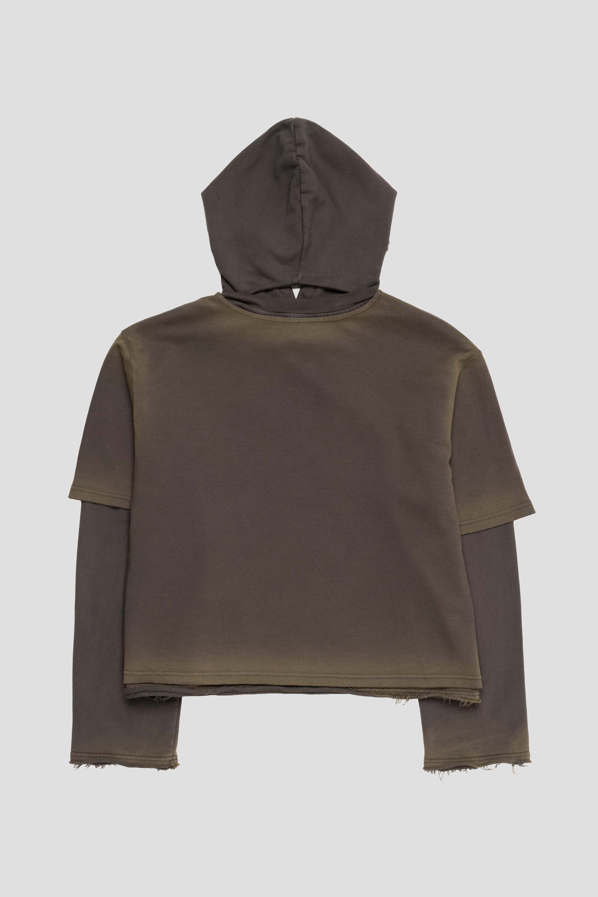 Washed Layered Hoodie Faded Black