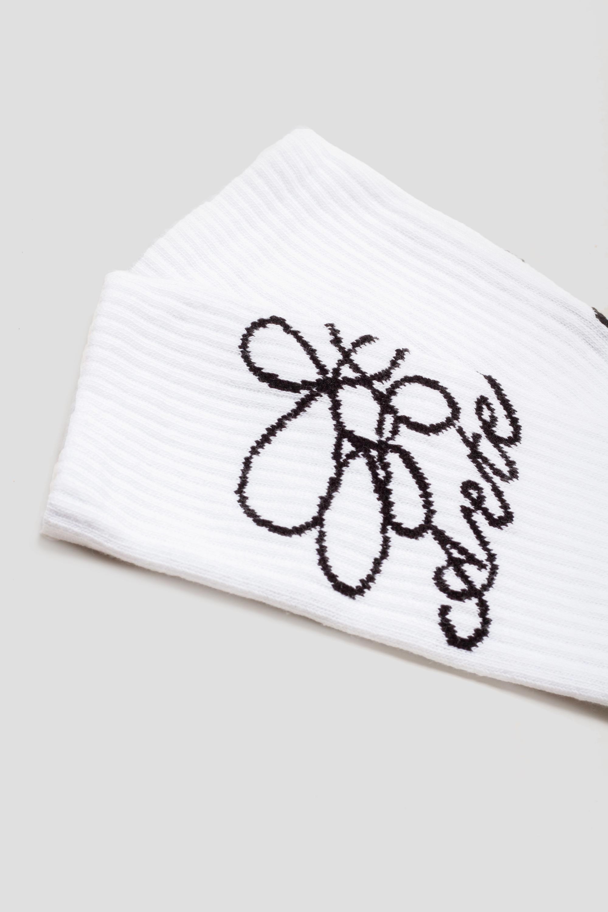 Flower Logo Socks White