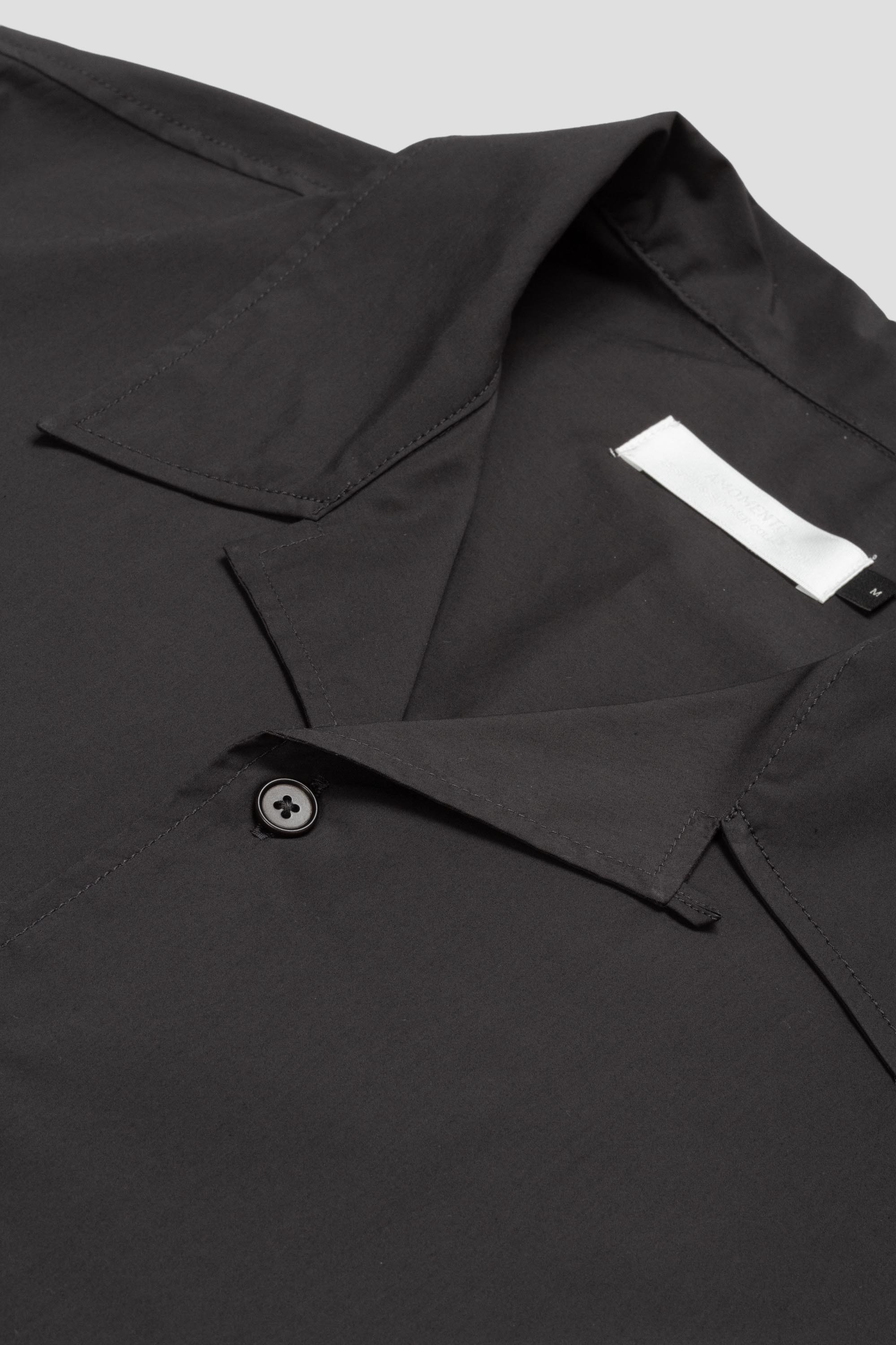 Open Collar Half Shirt Charcoal