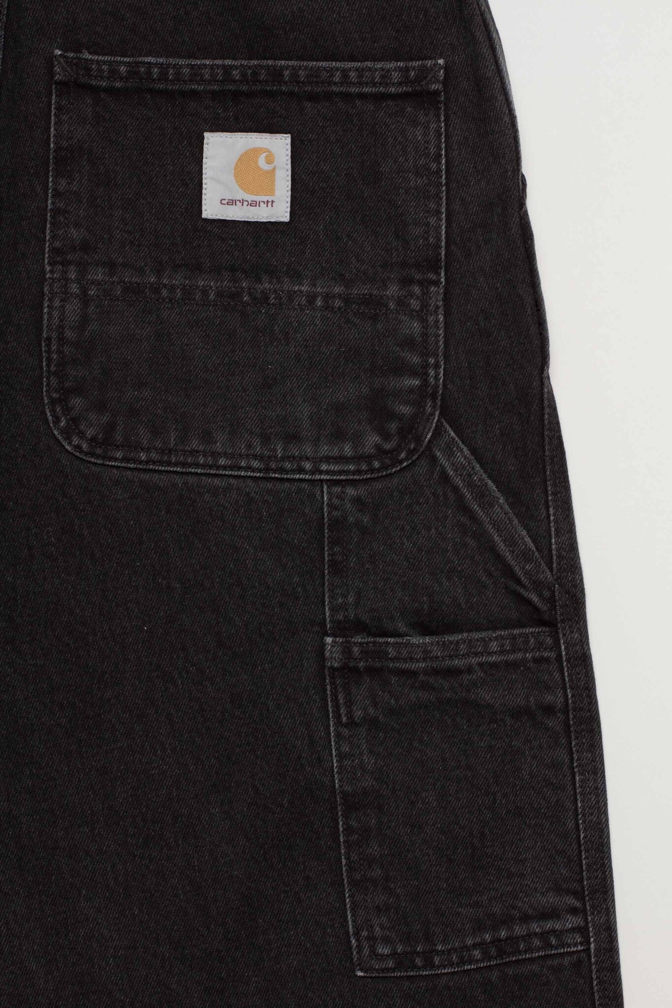 Single Knee Pant Black Stone Washed