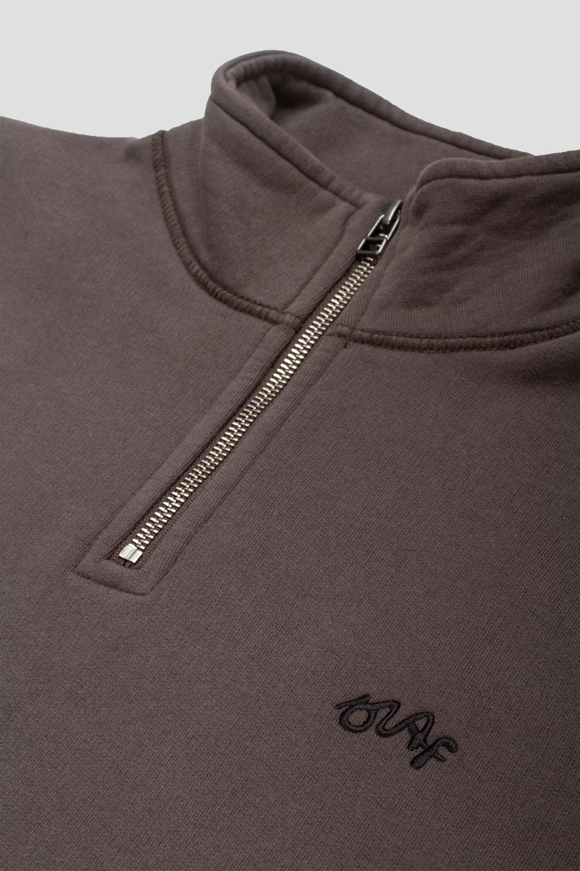Signature Zip Mock Charcoal
