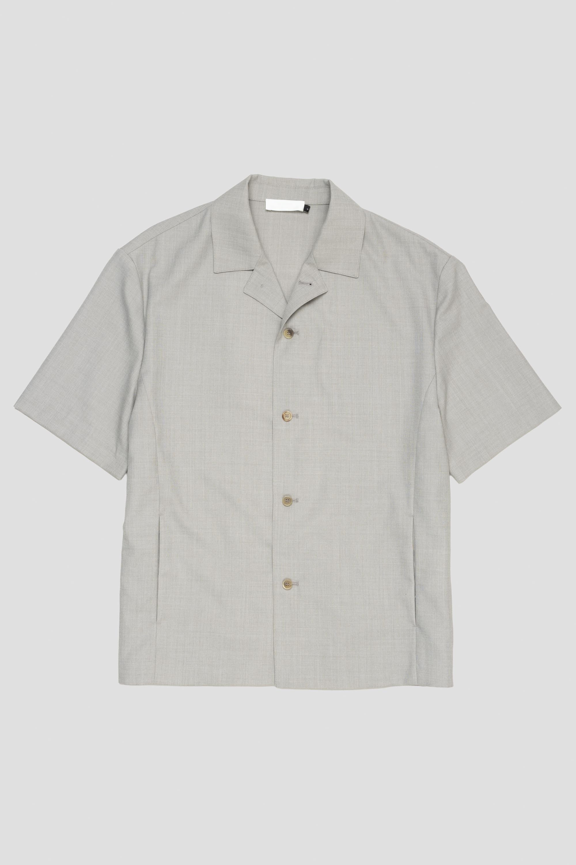 Wool Button Up Shirt Jacket Beige