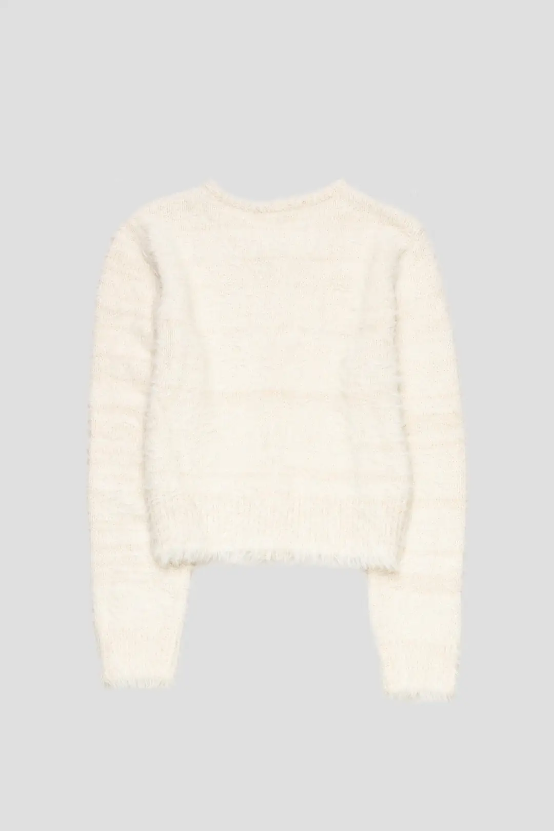Shaggy Cropped Cardigan Ivory Shelter