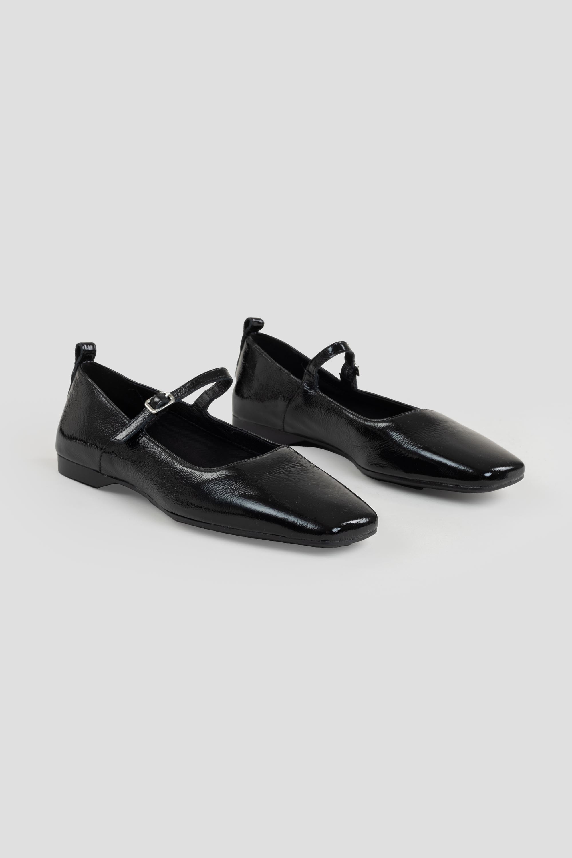 Delia Mary-Jane Flats Black Patent