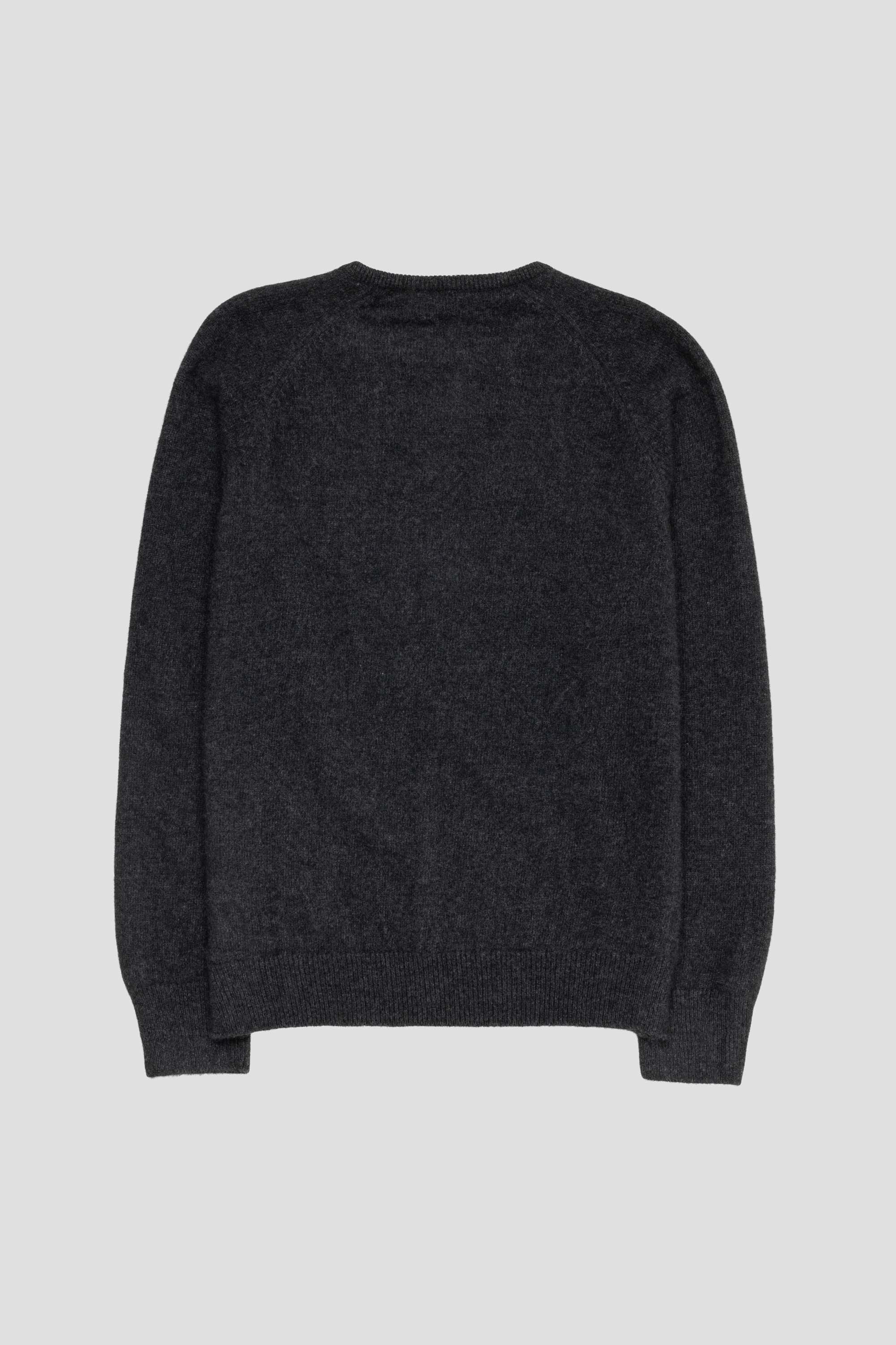 Racoon V-Neck Knit Dark Grey