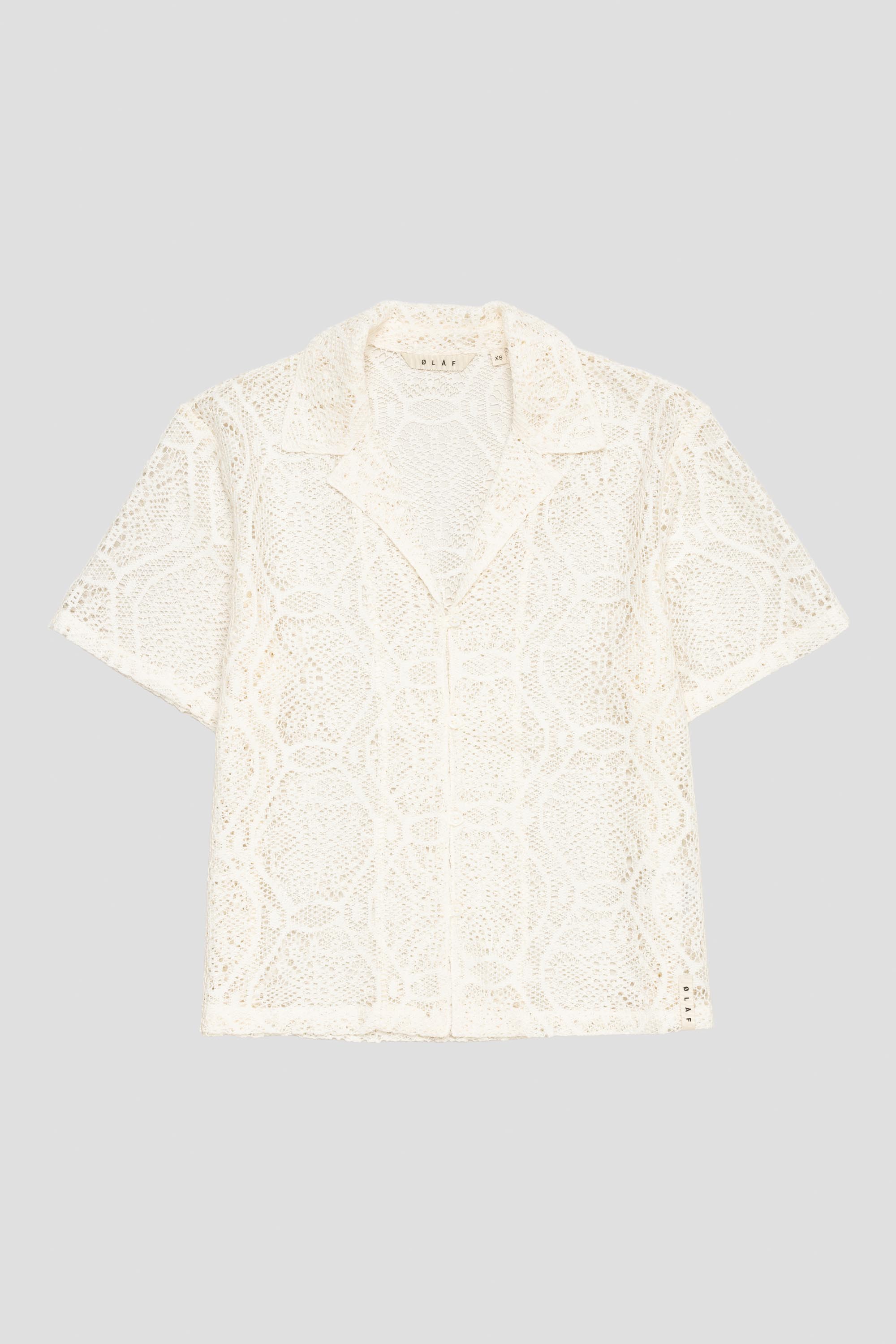 Women's Lace Camp Shirt SS Off White