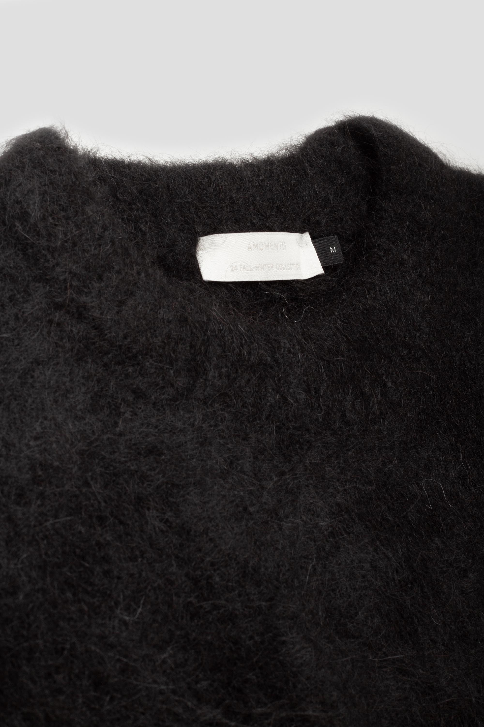 Alpaca Round Neck Pullover Black