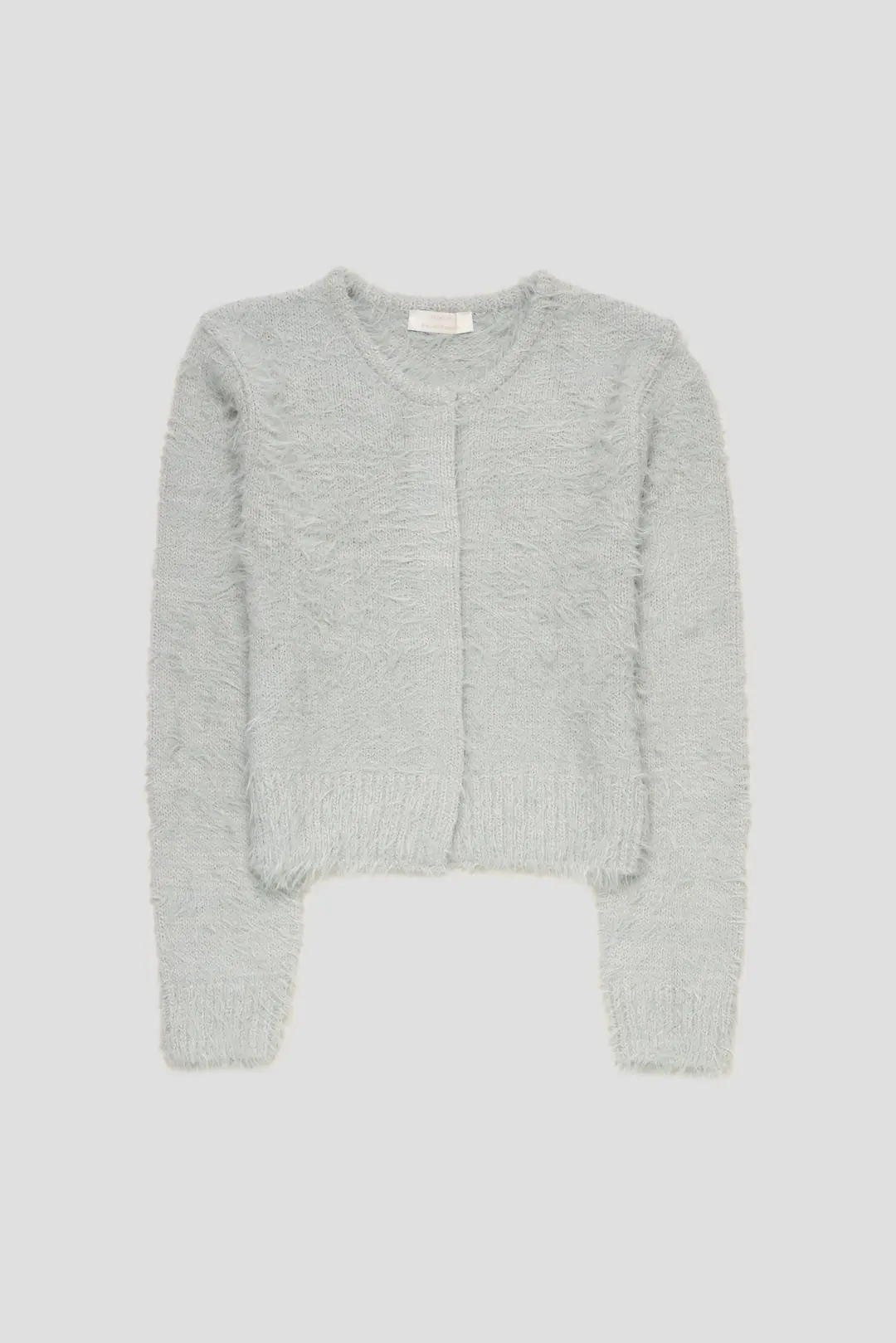 Shaggy Cropped Cardigan Light Mint