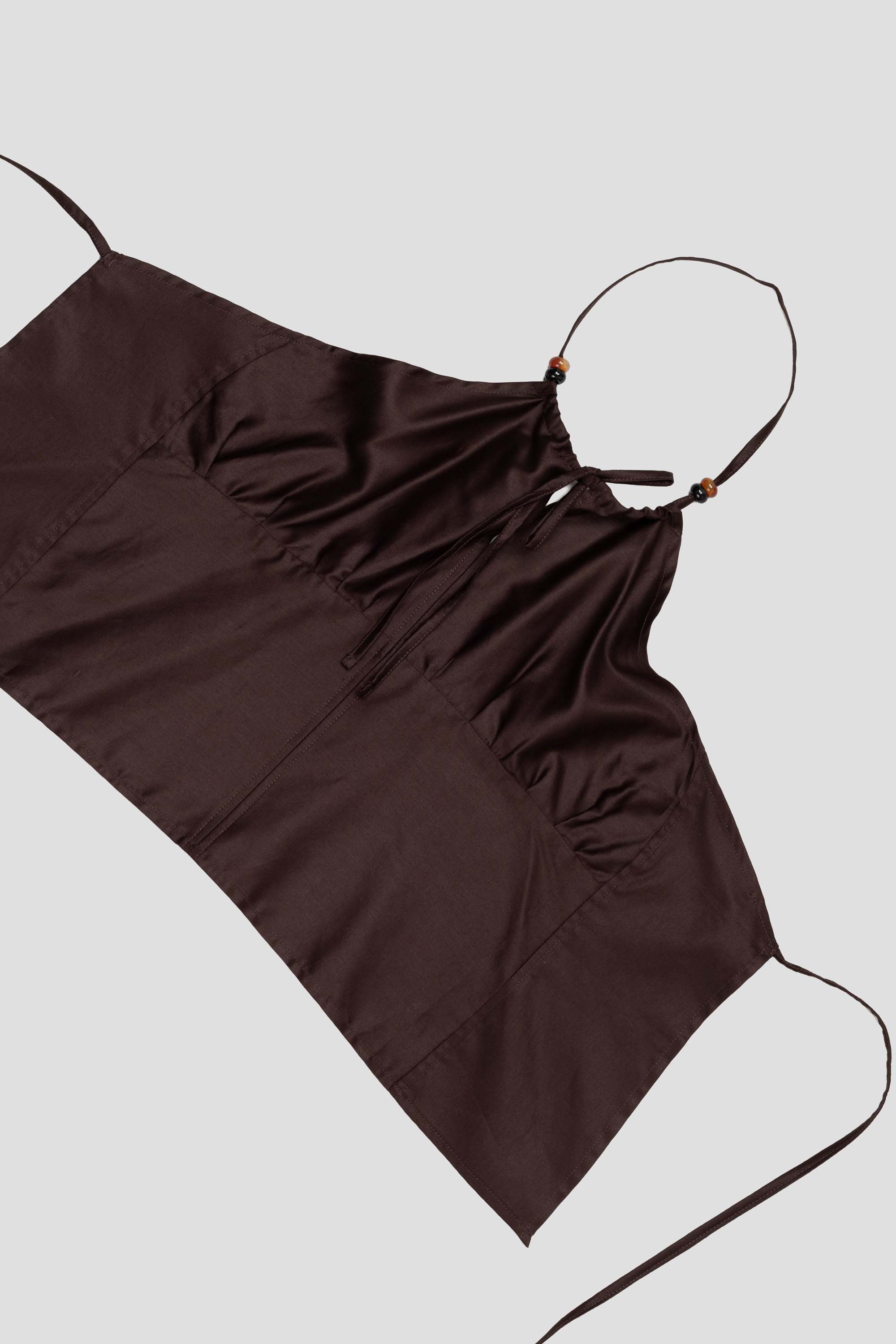 Sateen Halter Brown