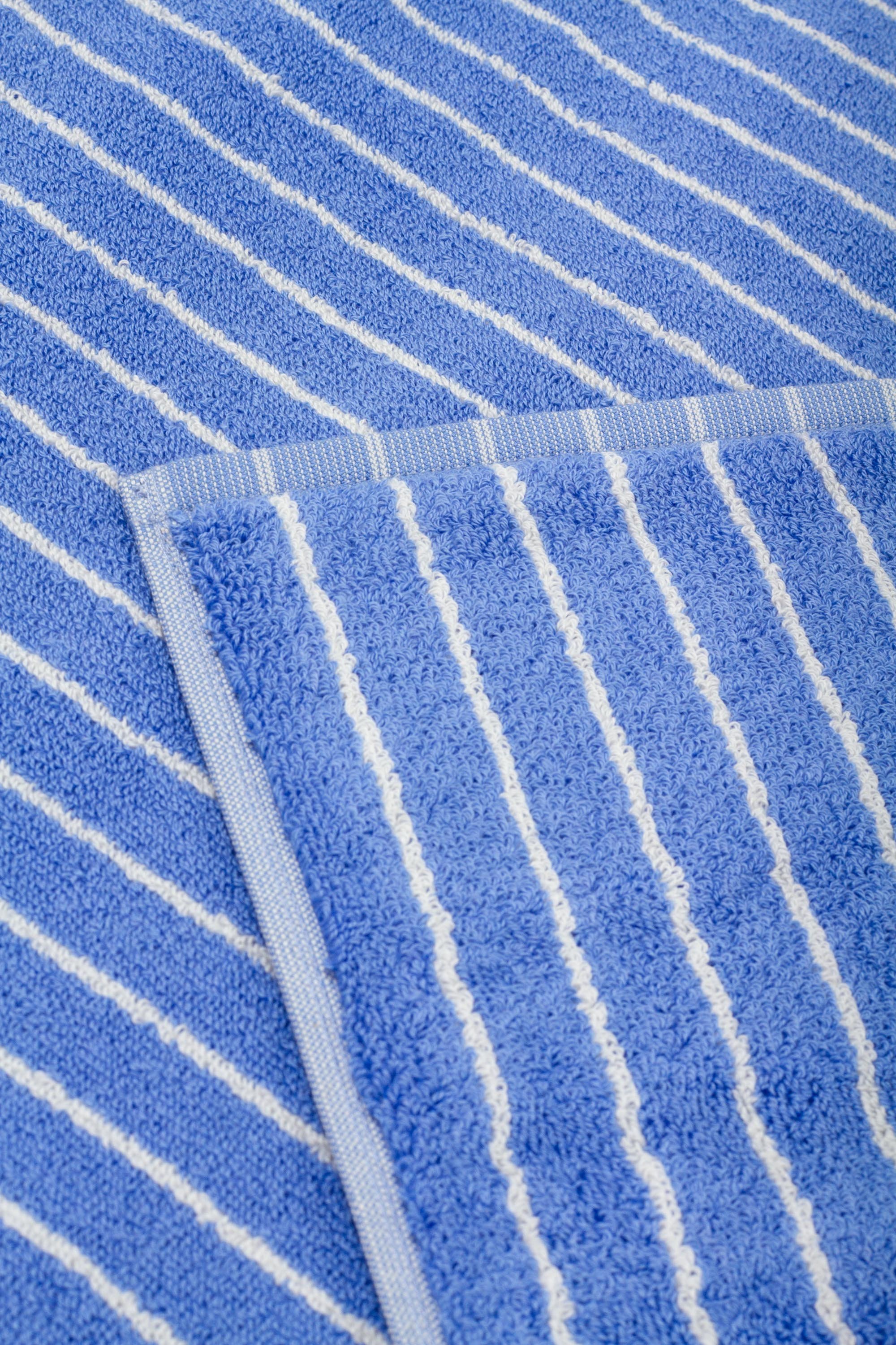Terry Towel Bath Towel Blue Stripes