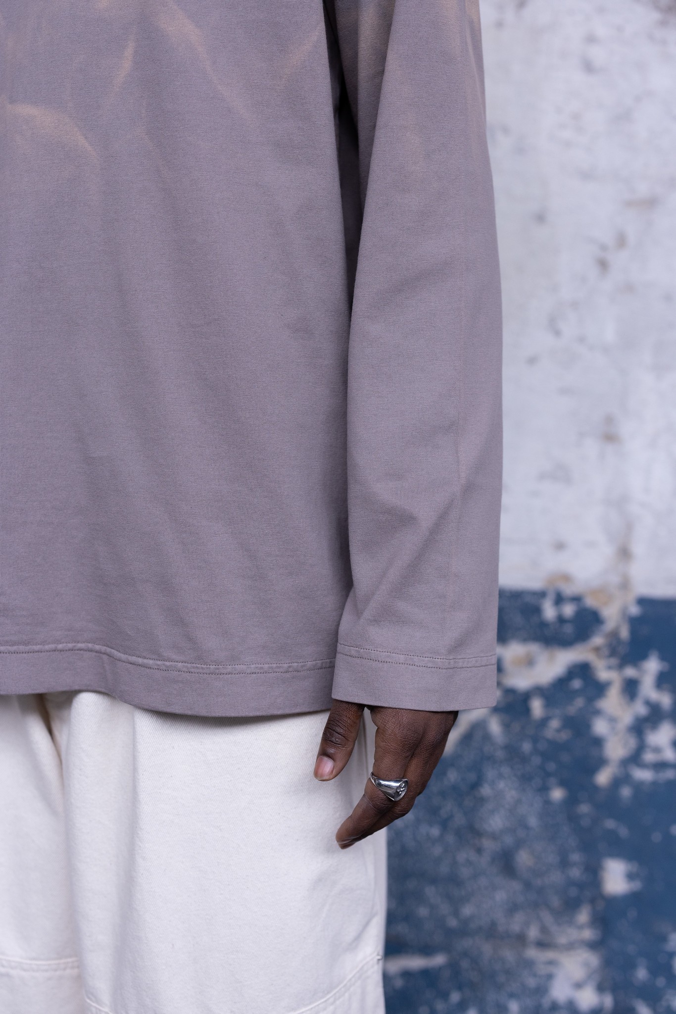 Flame LS Tee Steel Grey Sun Faded