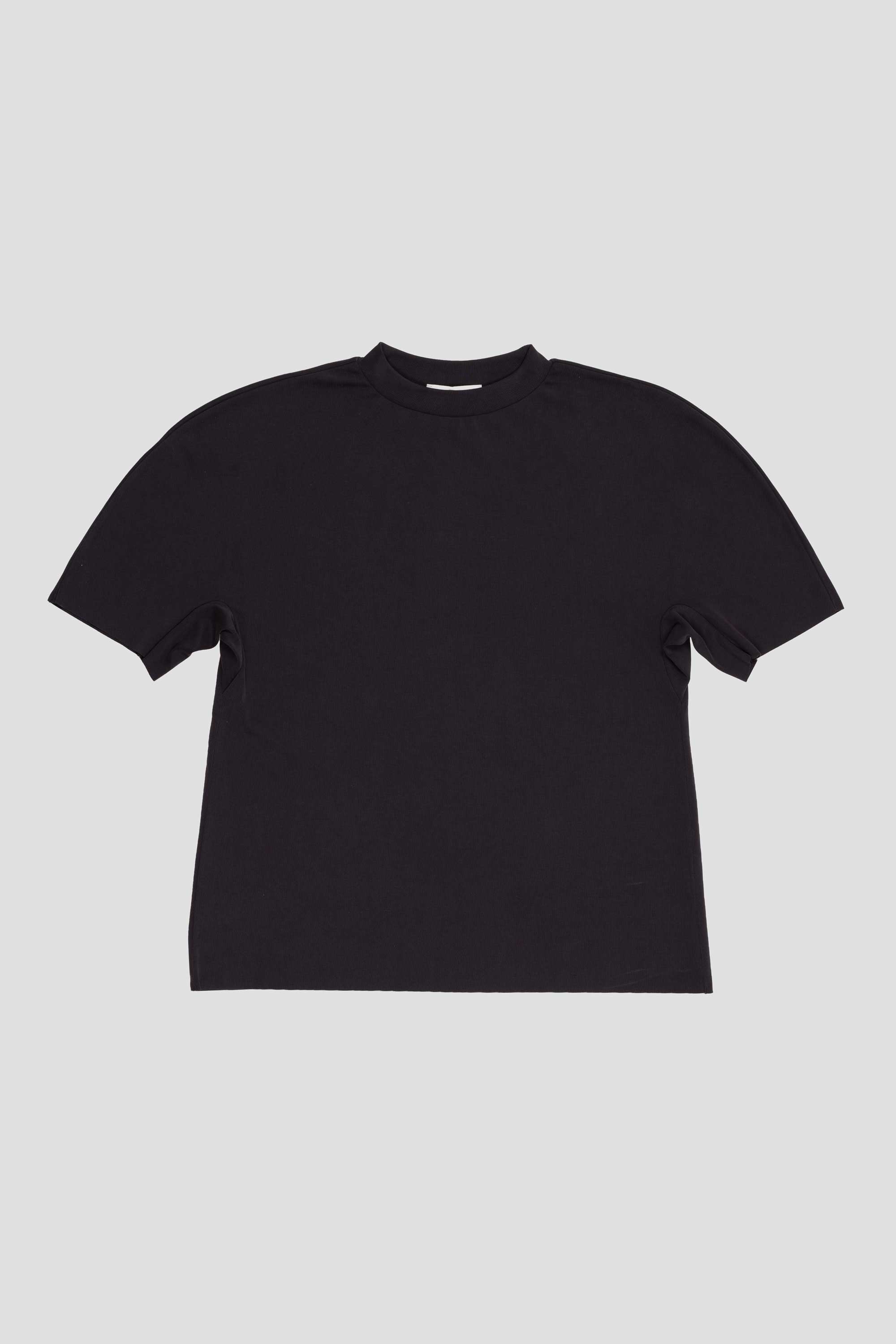 Mock Neck Raglan T-Shirt Charcoal
