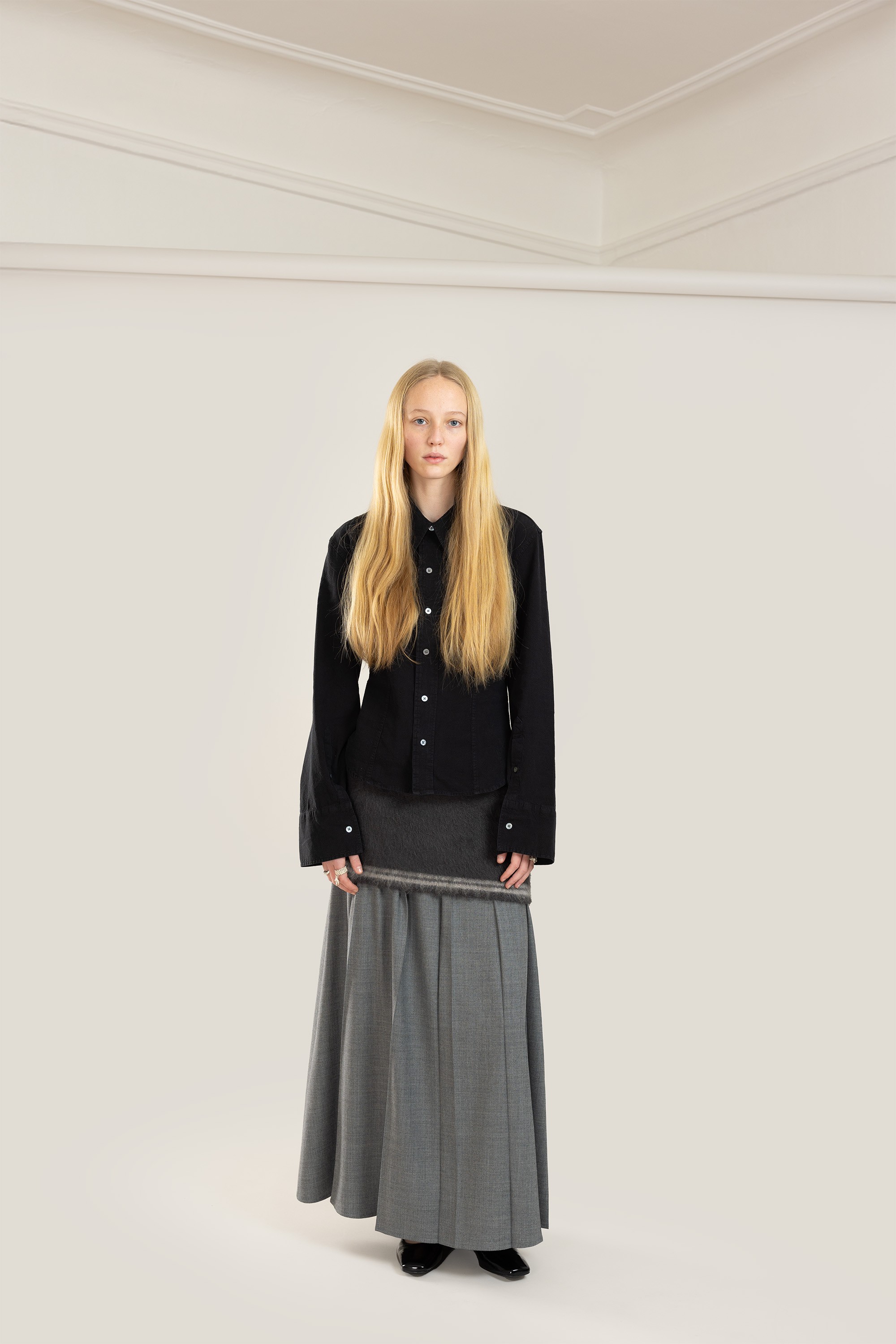 Pleated Skirt Dark Grey