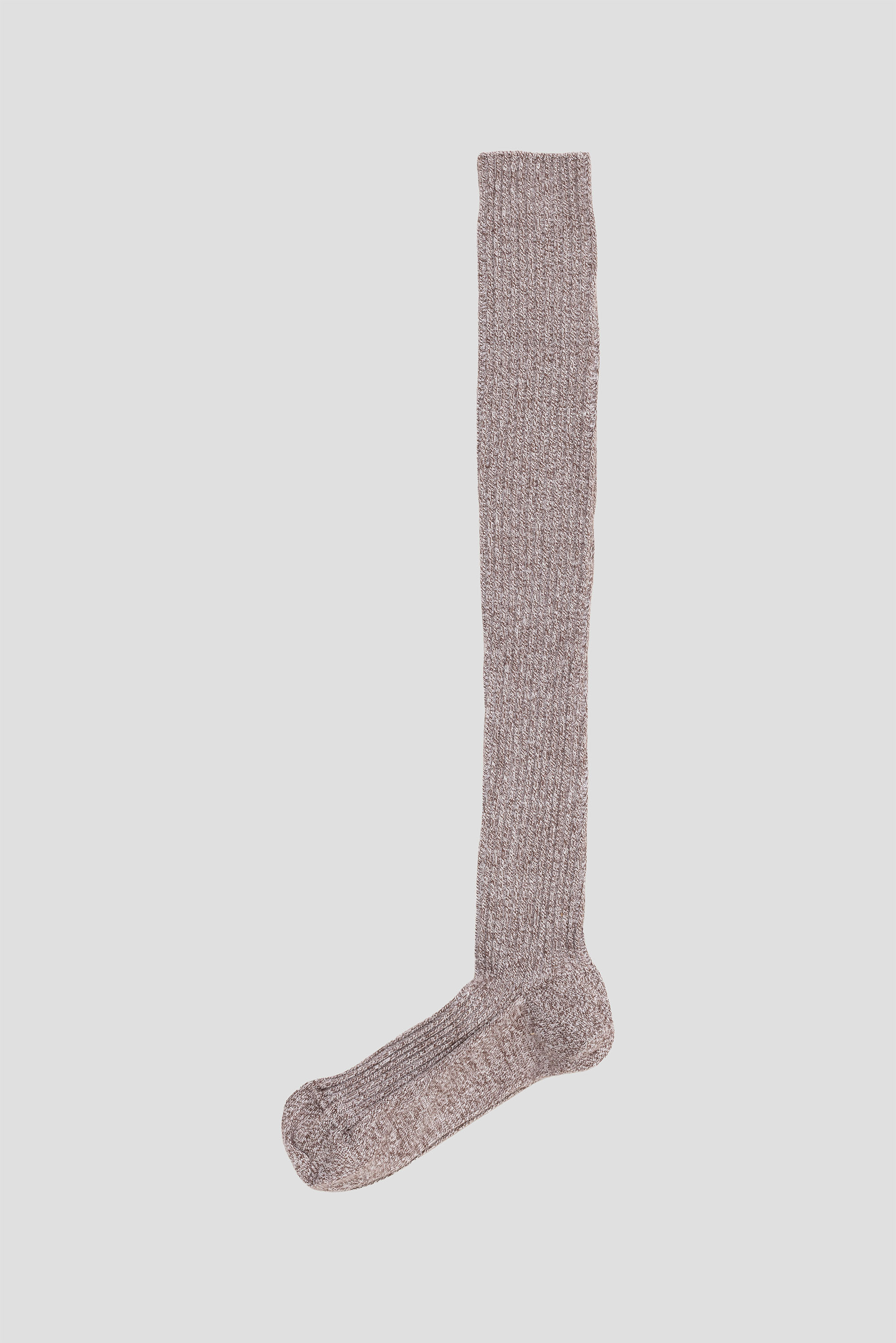 Overknee Socks Grey Brown Melange