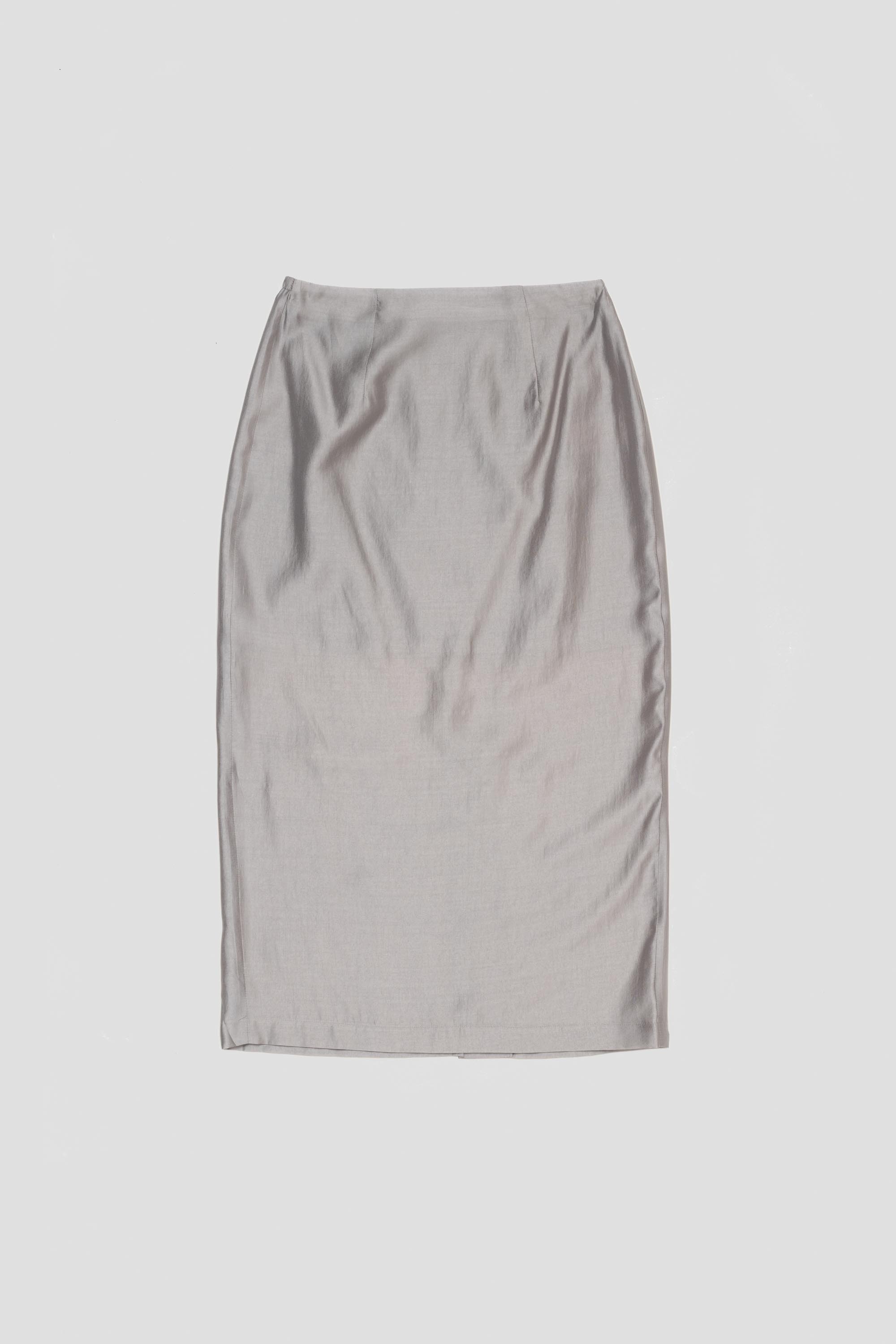 Silky Midi Skirt Grey