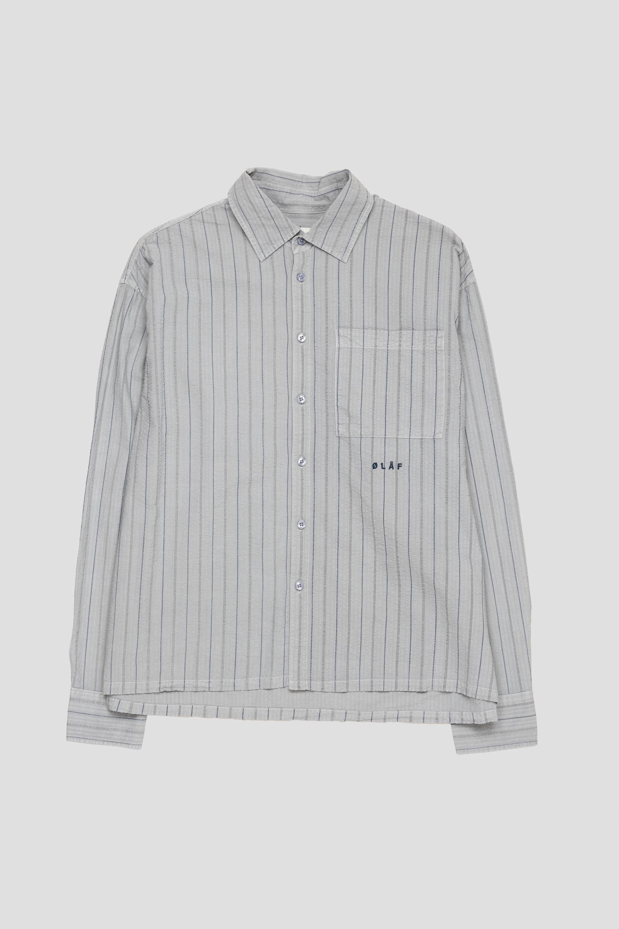 Striped Boxy Shirt Navy