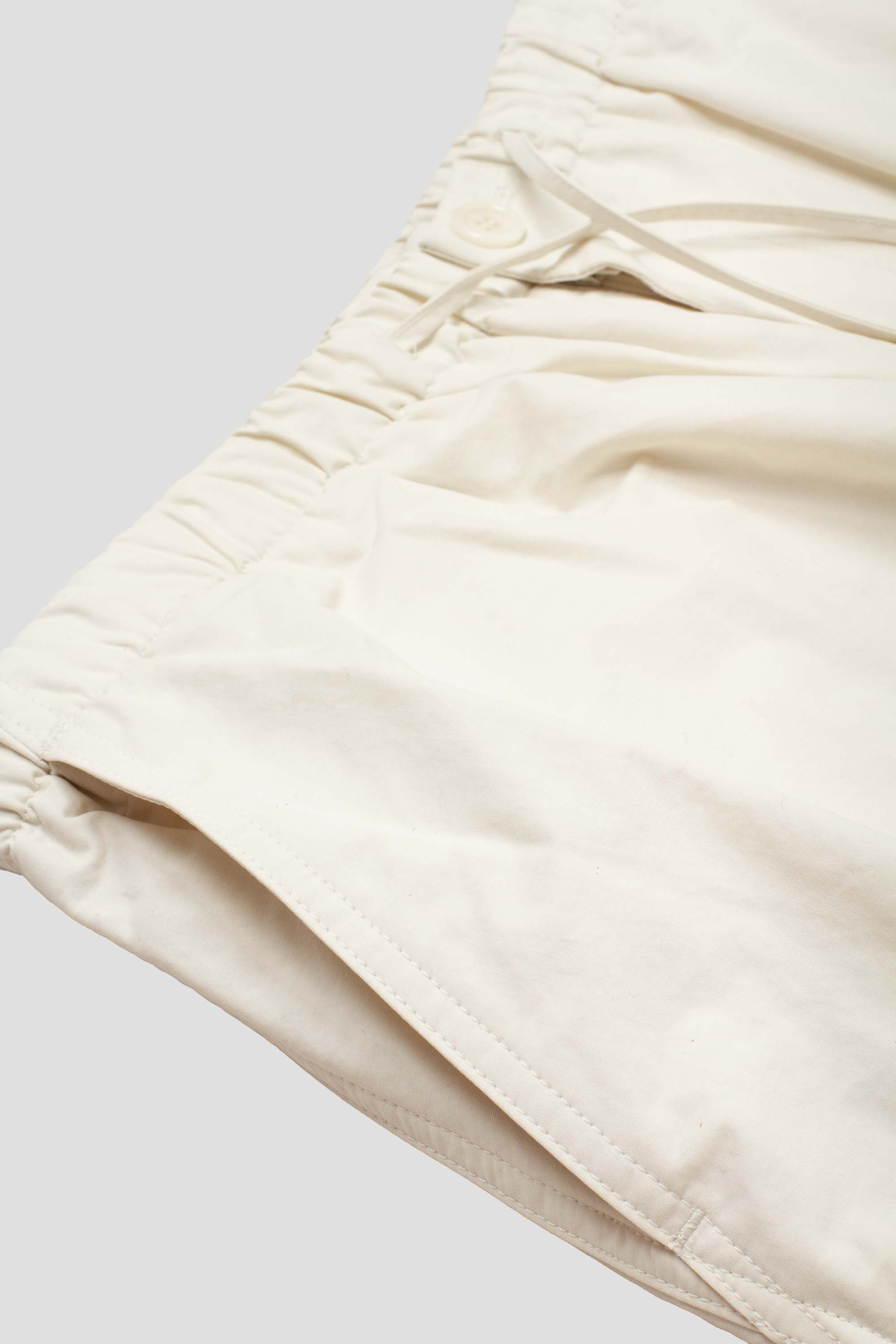 Drawstring Wide Fatigue Pants Ecru