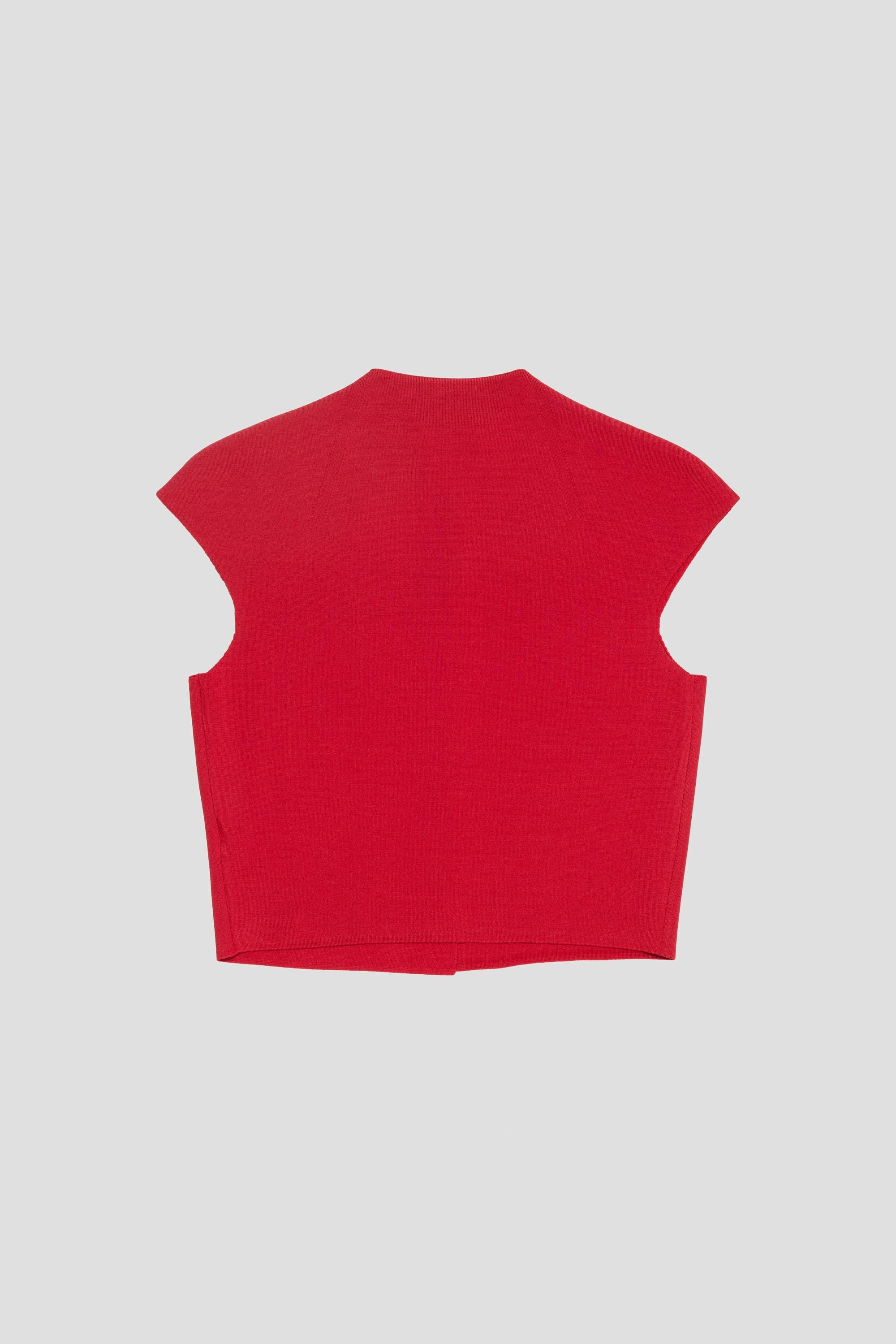 Wholegarment Cap Sleeve Cardigan Red