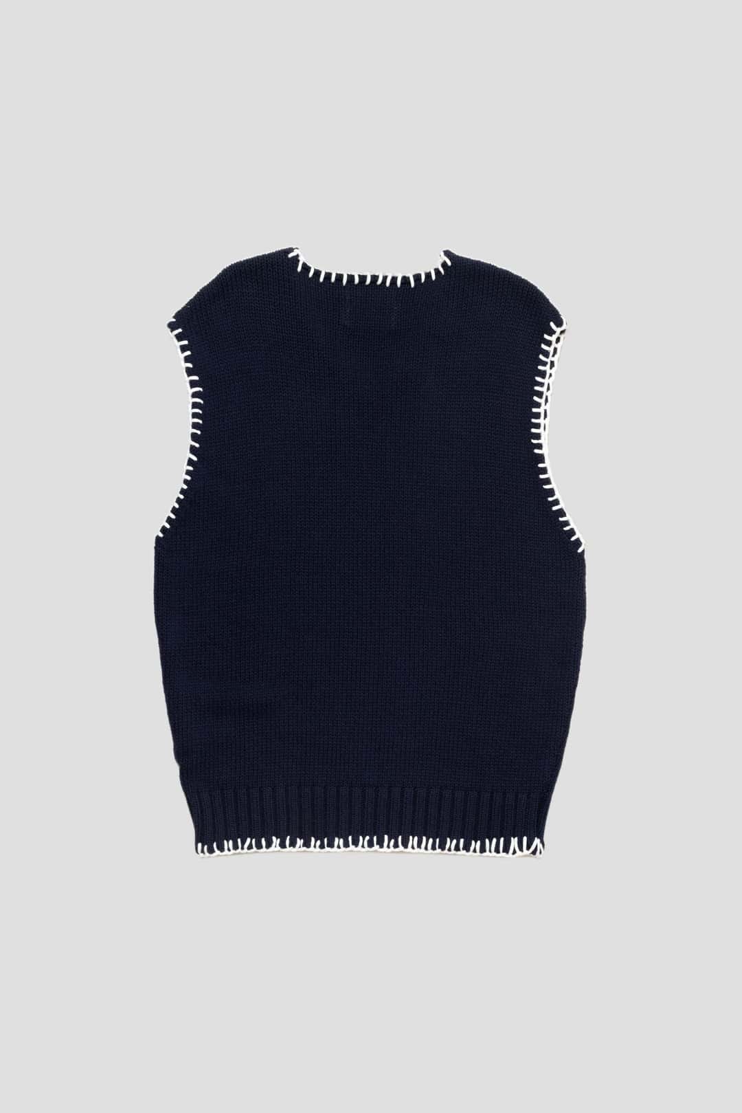 TODAYFUL - knuthmarf high neck long knit vest⭐︎navy NAVY KNITTED HIGH NECK VEST | No Tag V3.1