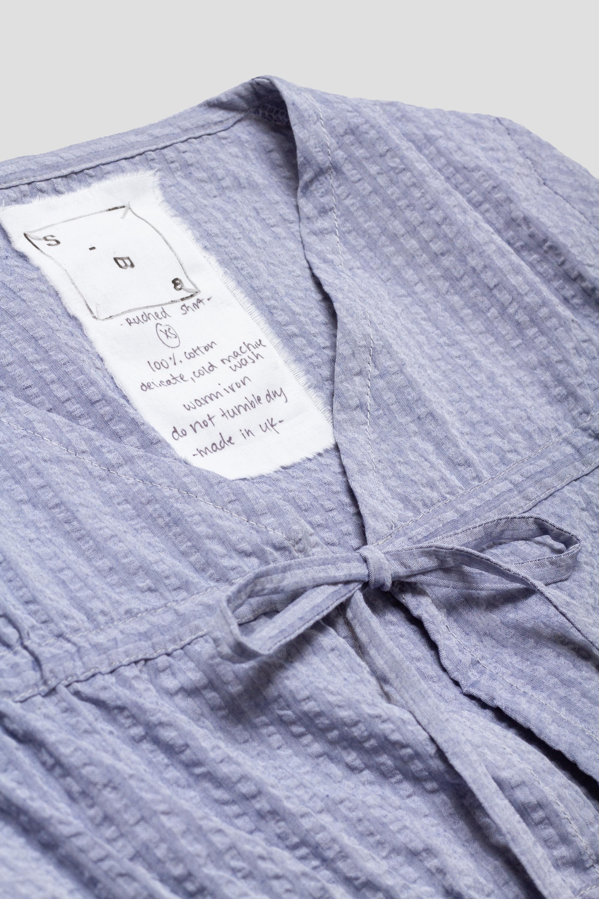 Ruched Shirt Blue/Silver