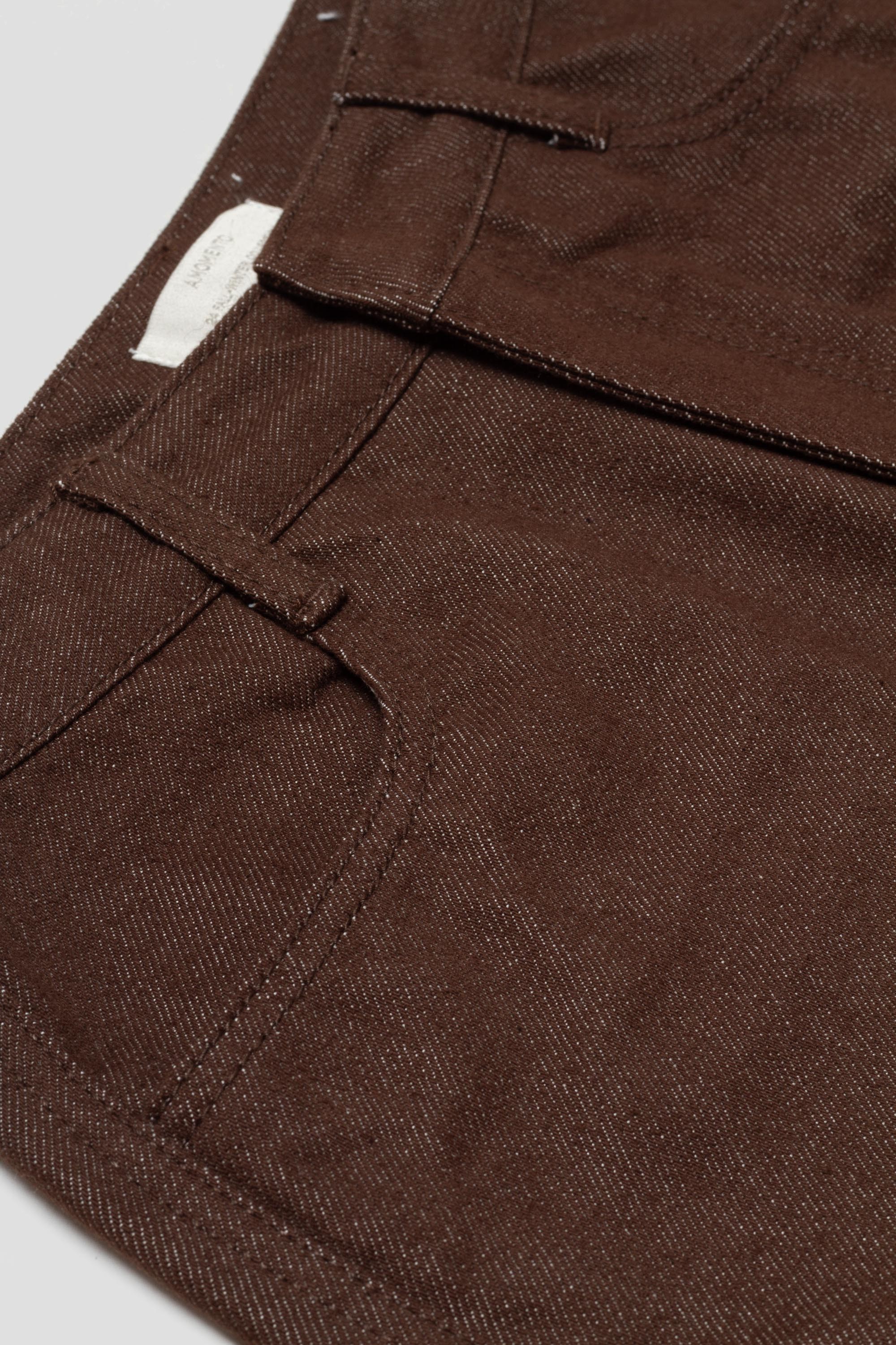 Mens Colored Straight Fit Denim Brown