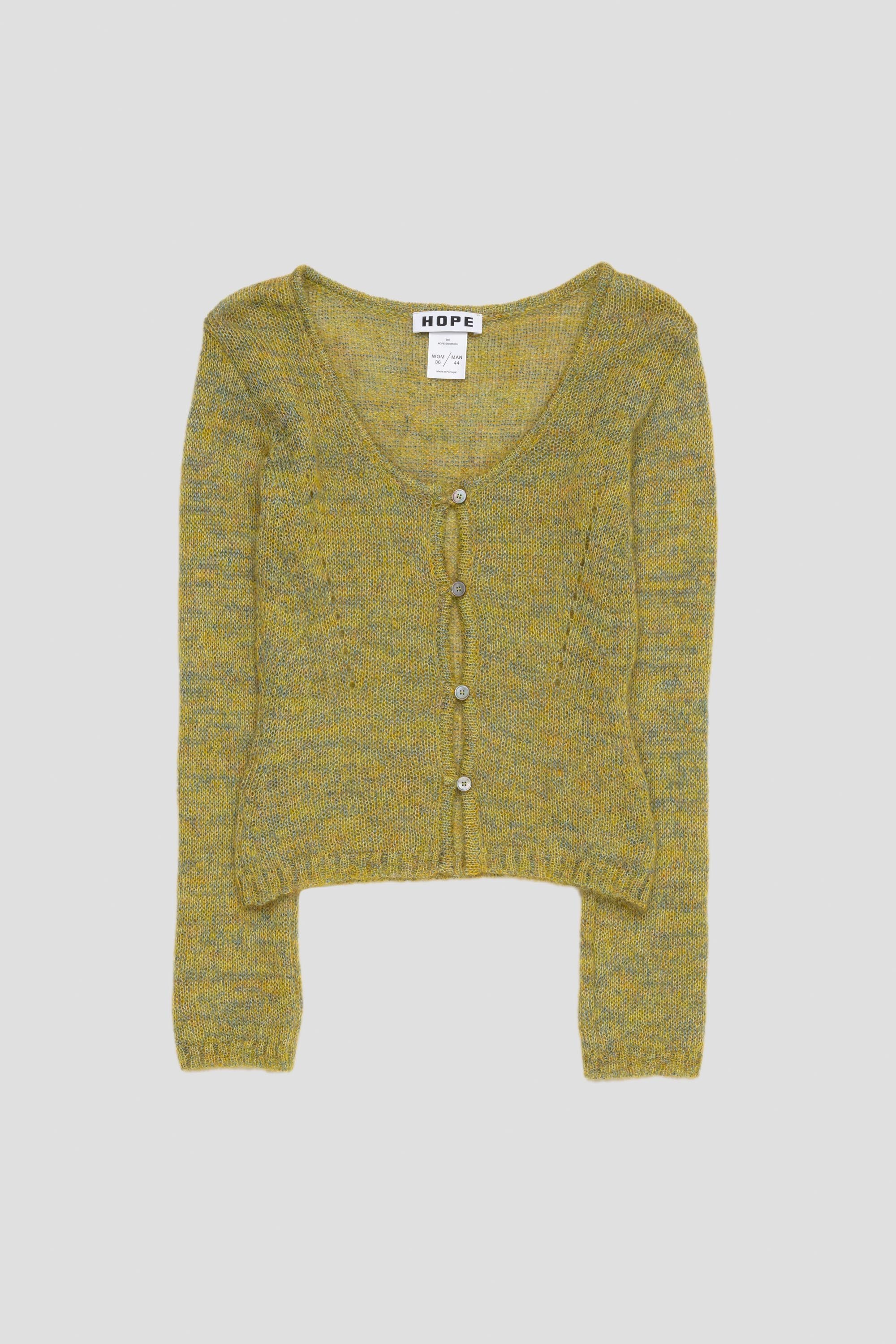 Gelle Cardigan Yellow Green Melange