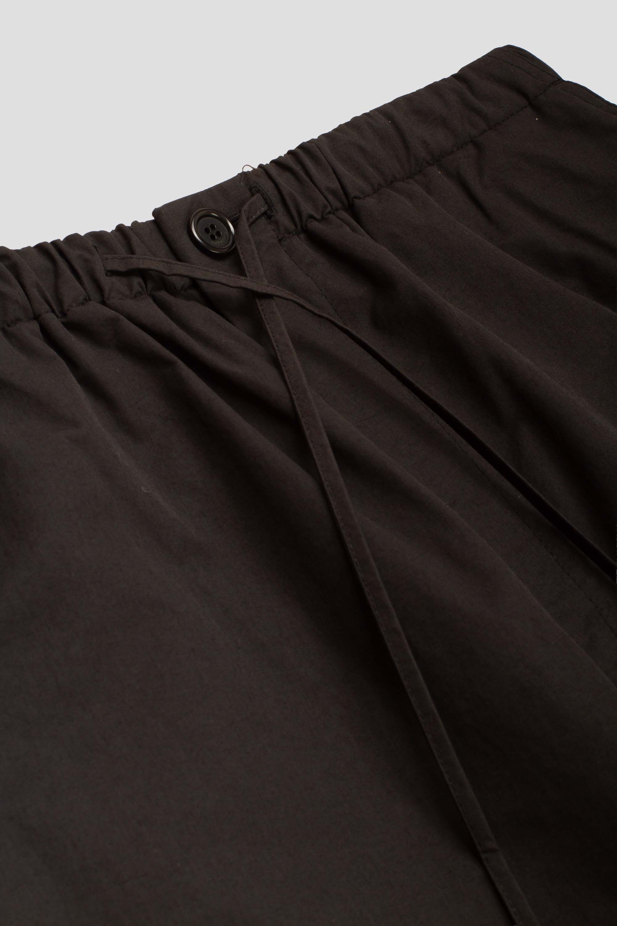 Drawstring Wide Fatigue Pants Black