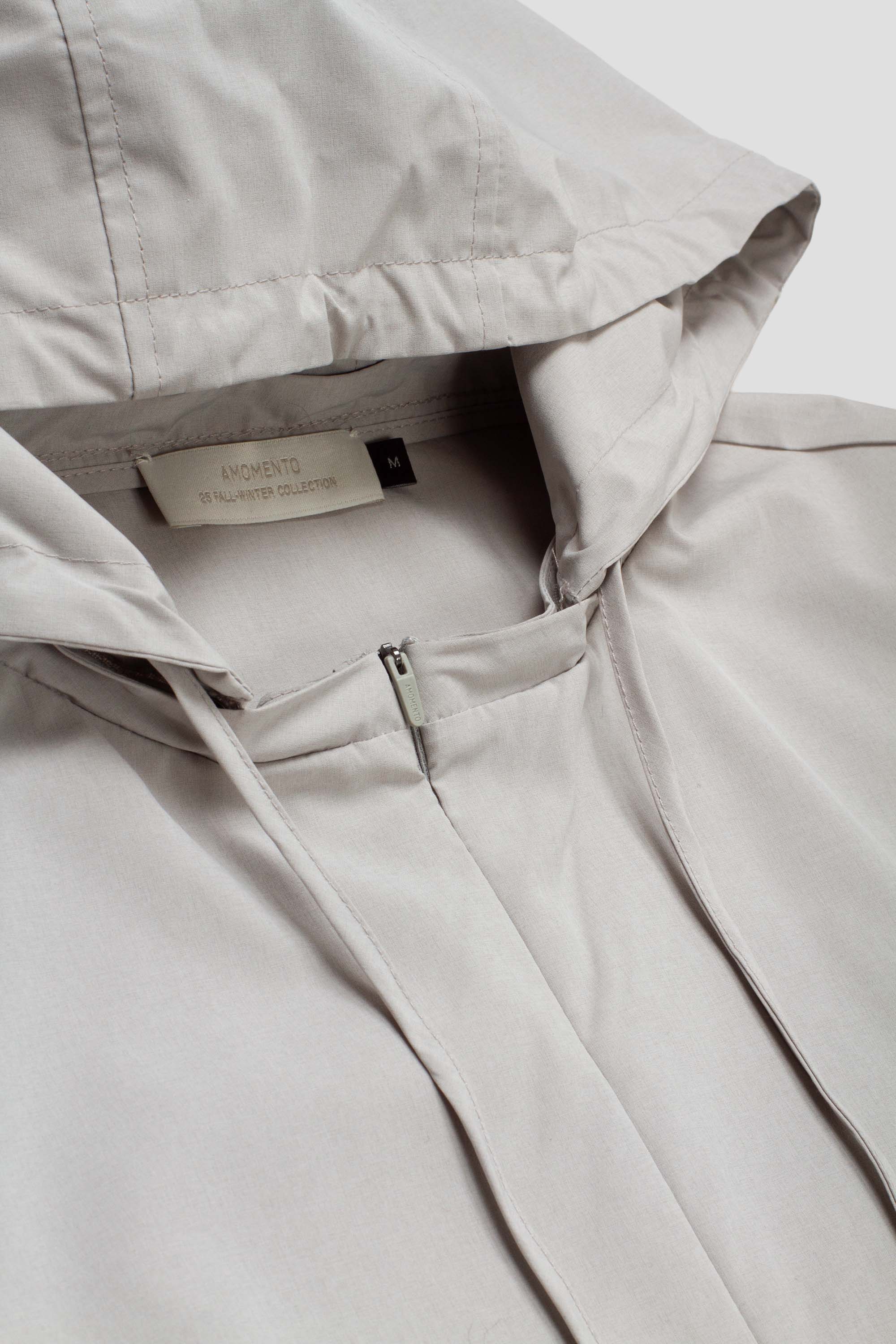 Detachable Hood Shirt Grey
