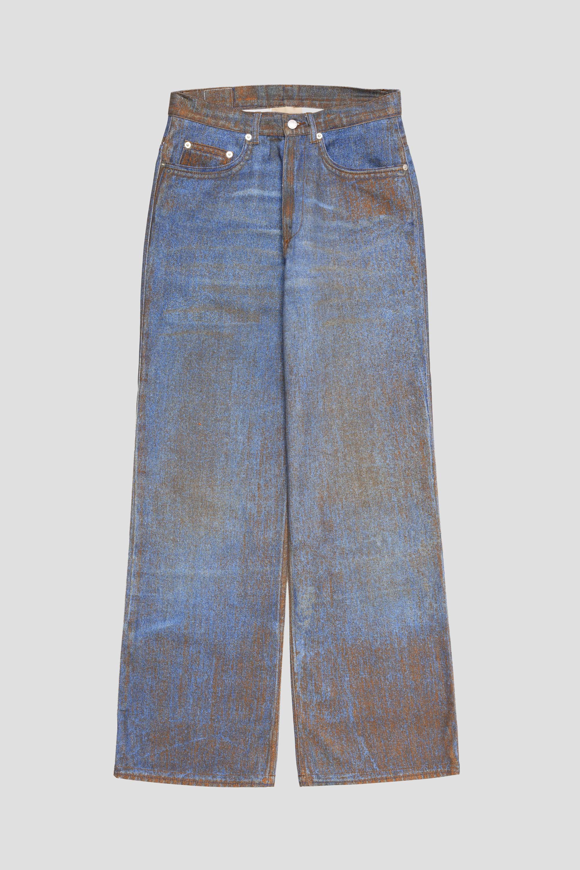 Paint Denim Jeans Terracotta Blue