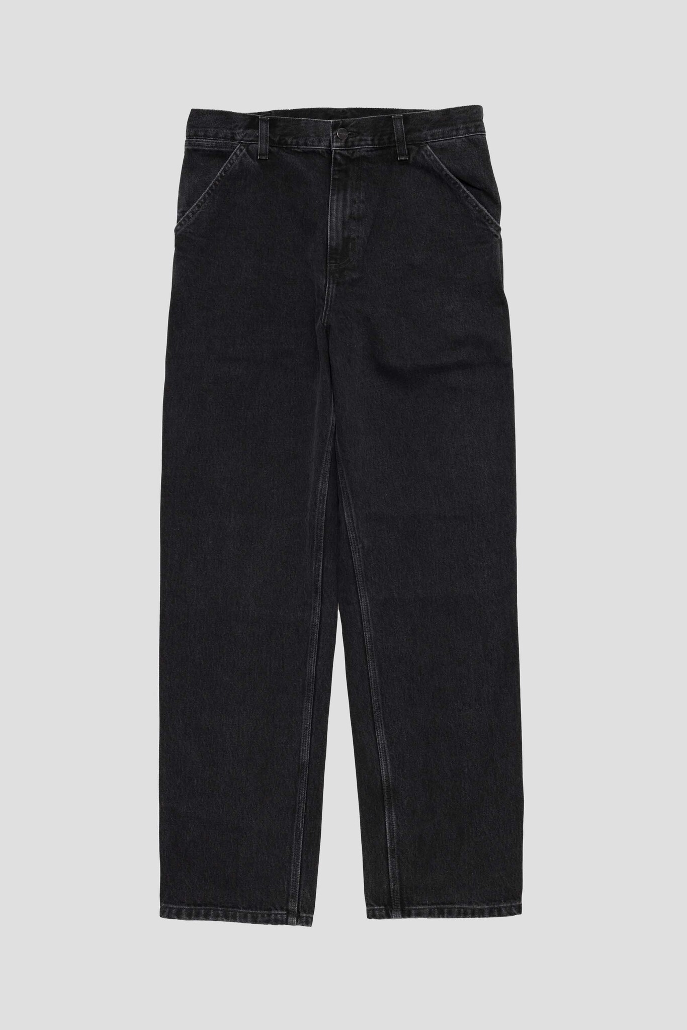 Single Knee Pant Black Stone Washed