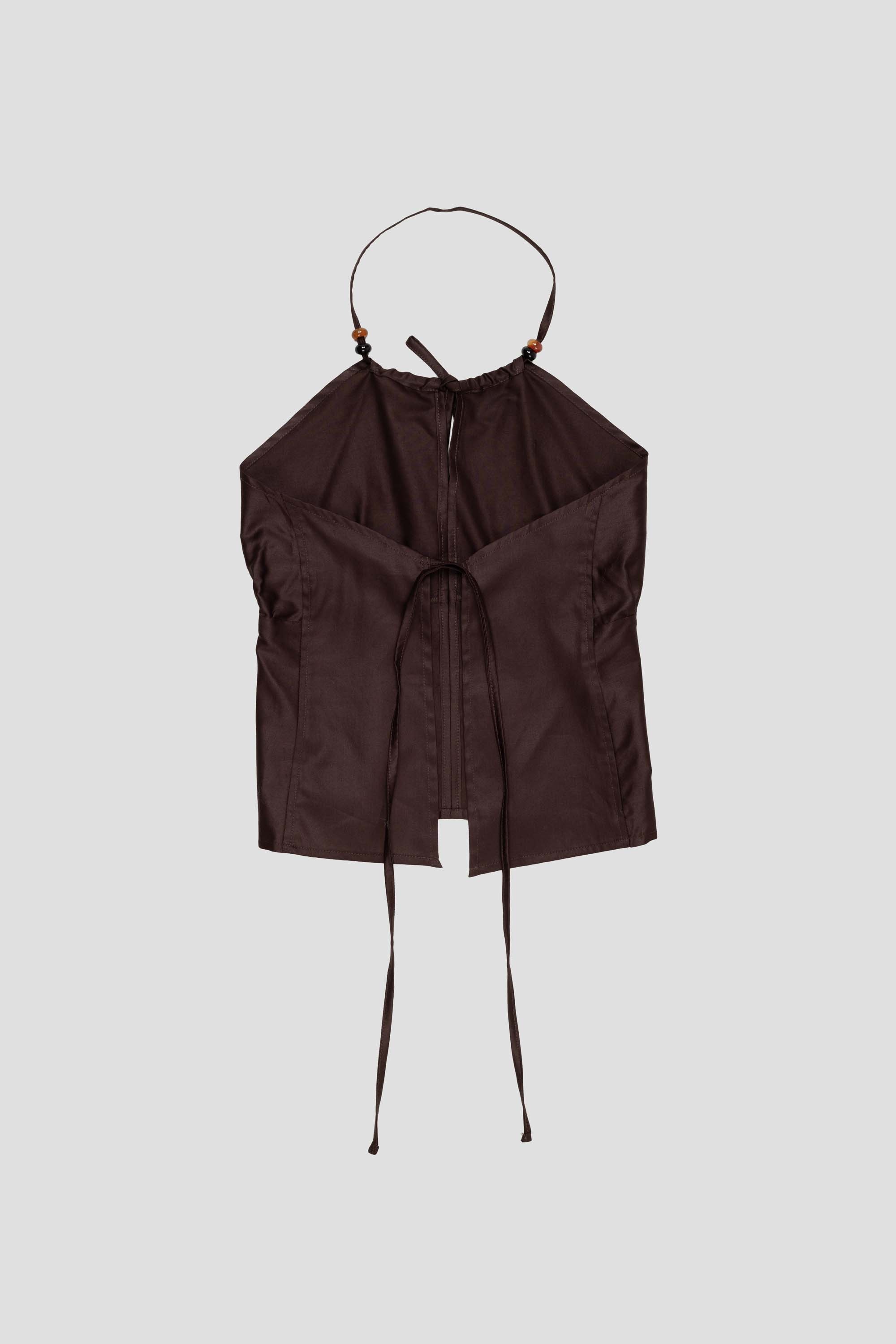 Sateen Halter Brown