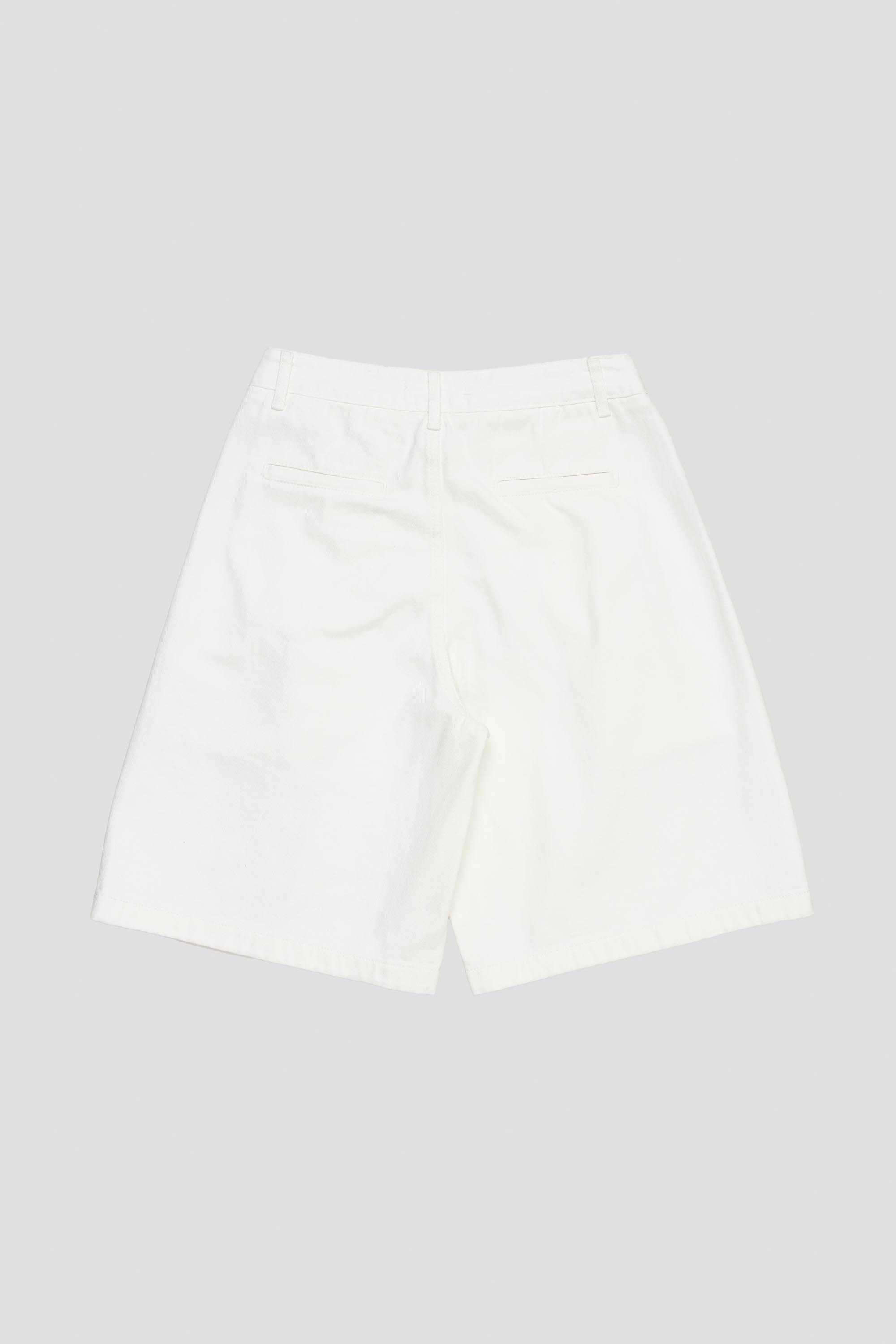 Mens Cut-Out Pocket Denim Shorts White