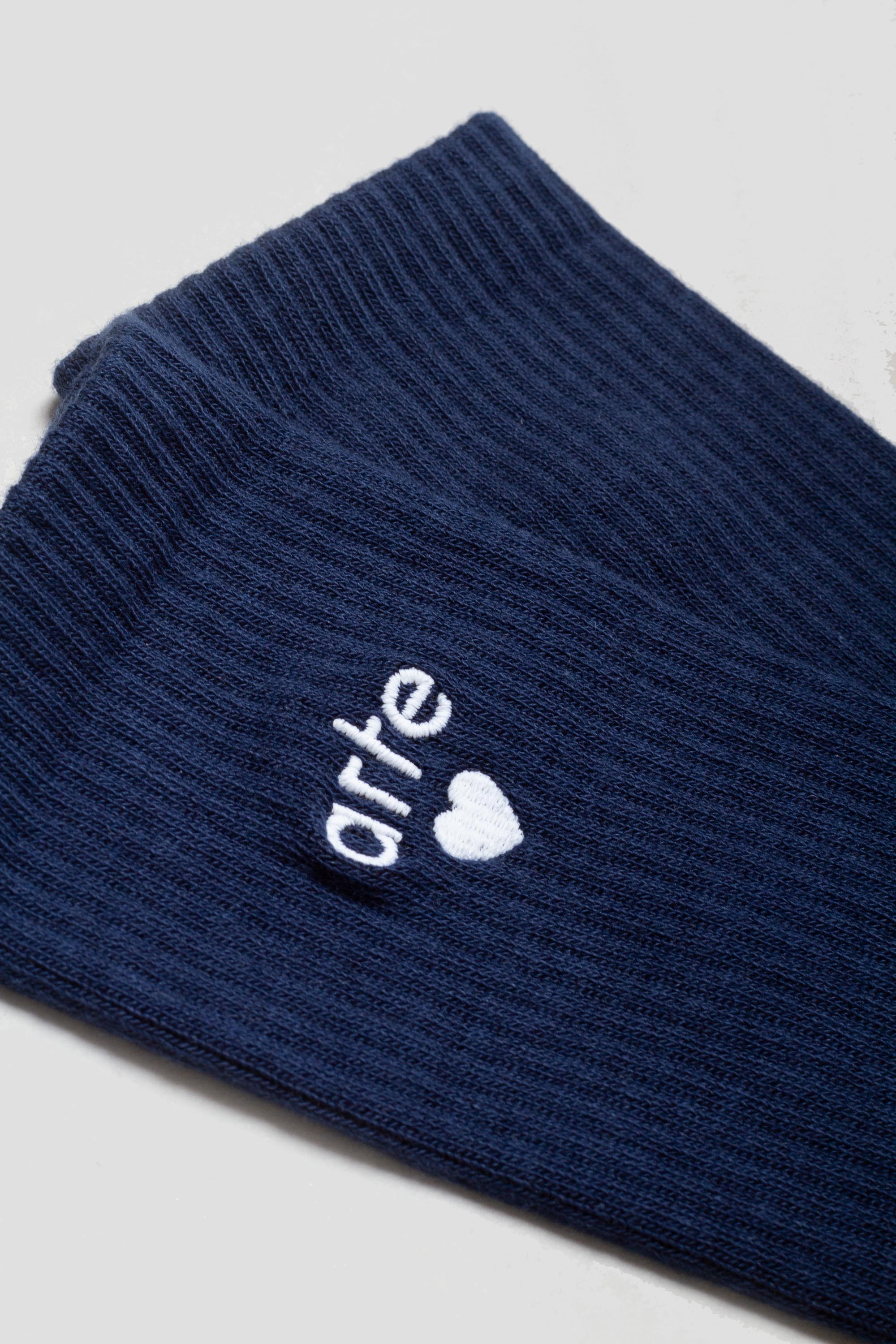 Basic Heart Socks Navy