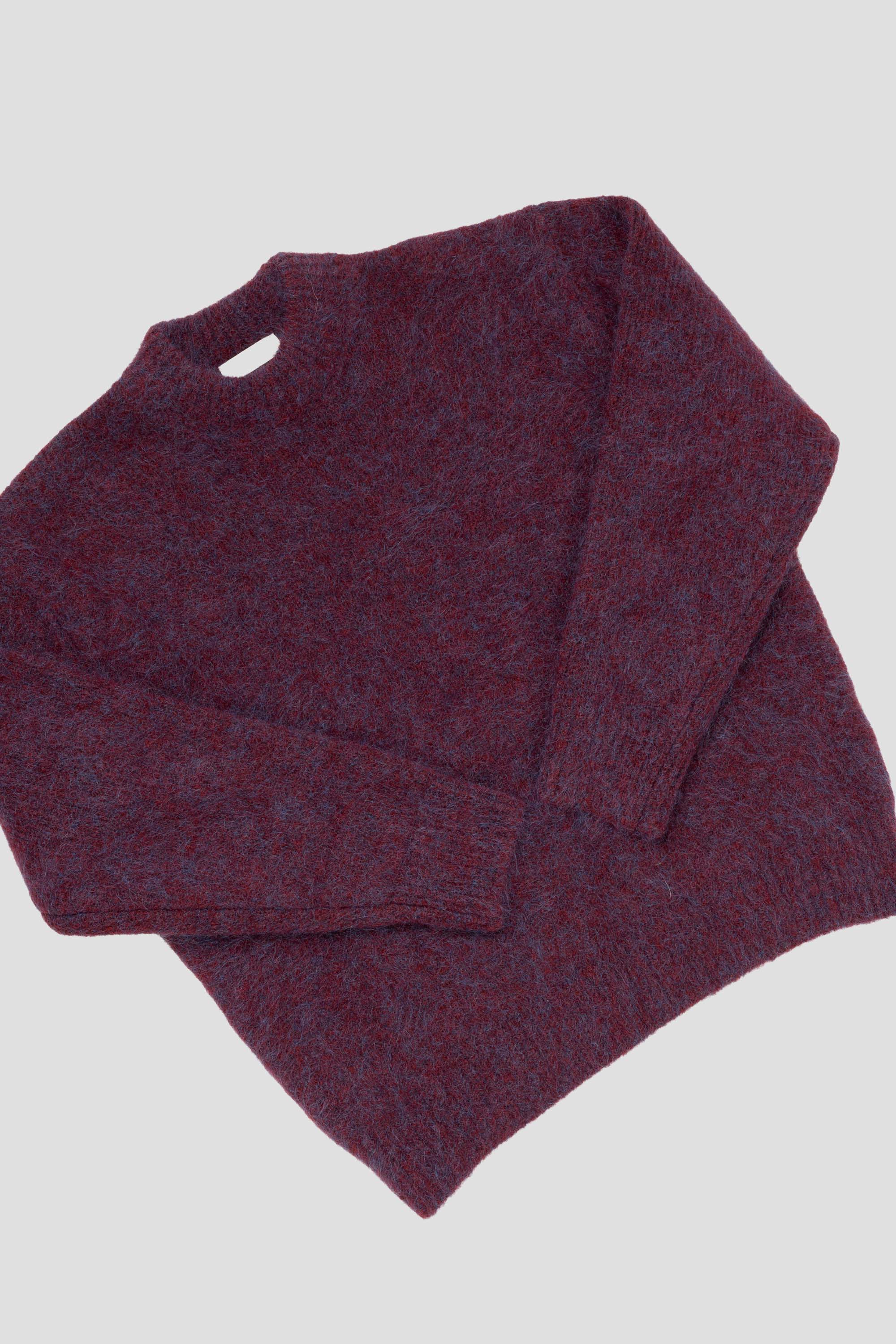 Hairy Rounded Pullover Burgundy