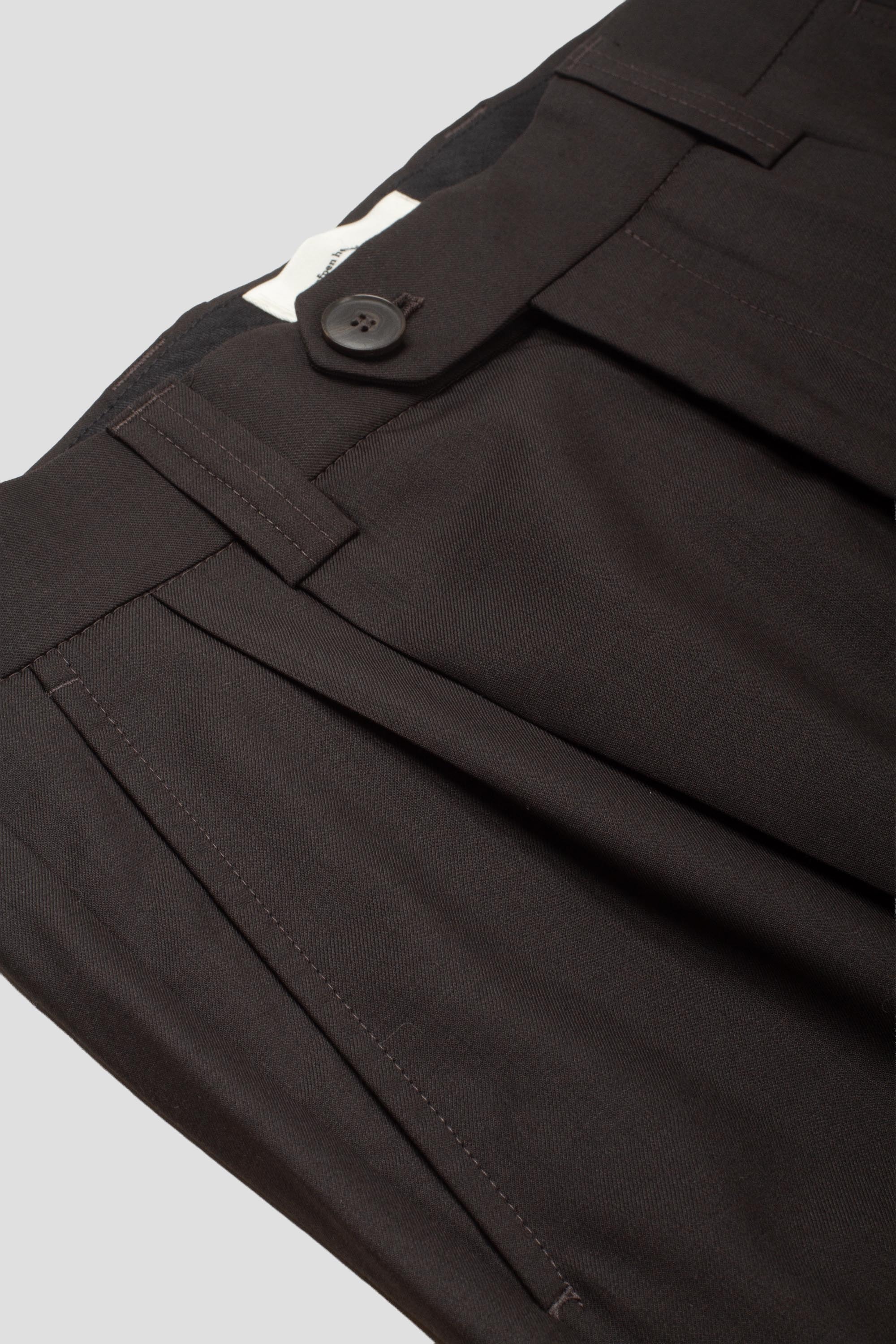 Classic Trousers Coffee Twill Wool