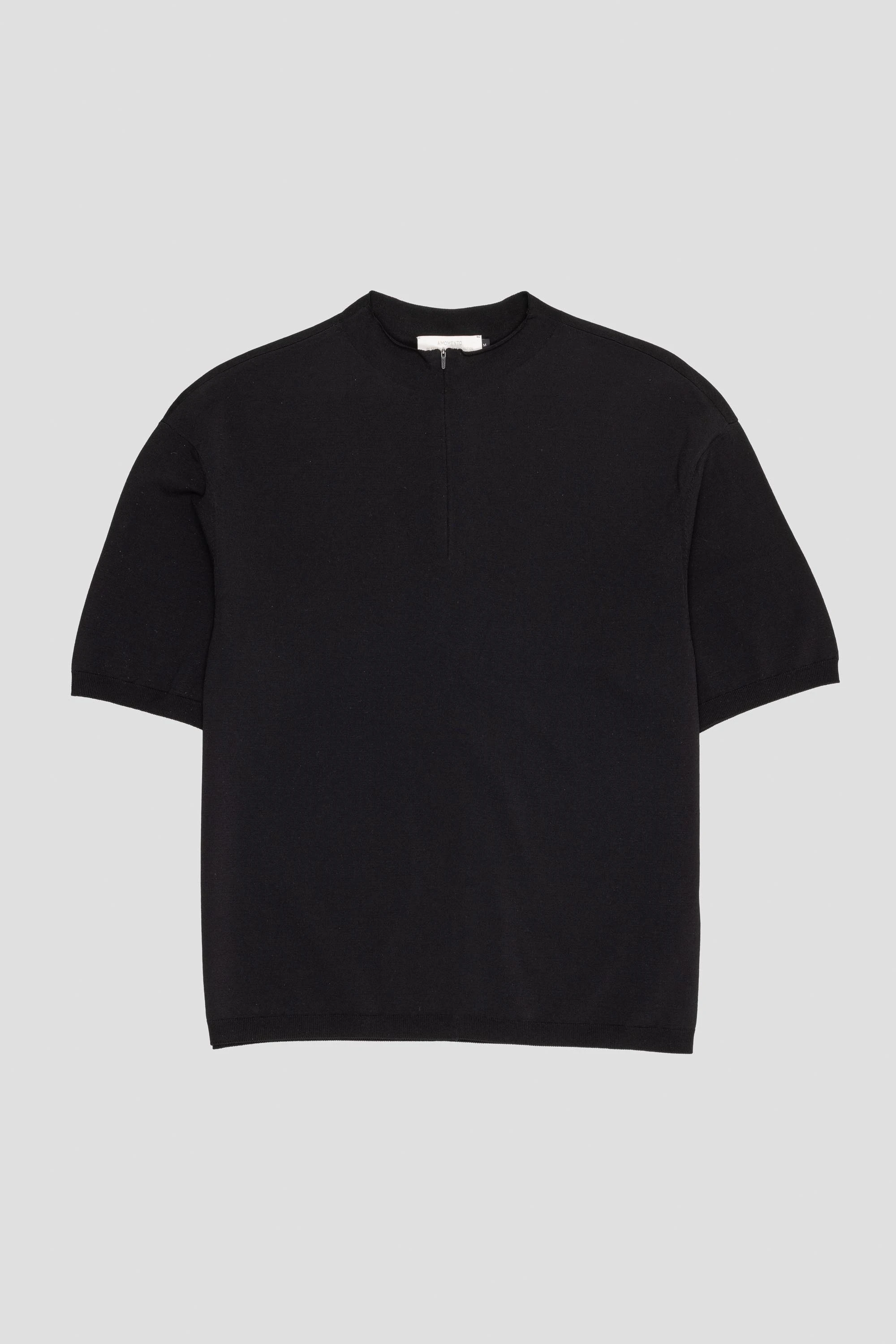 Half Zip-Up Knit Black