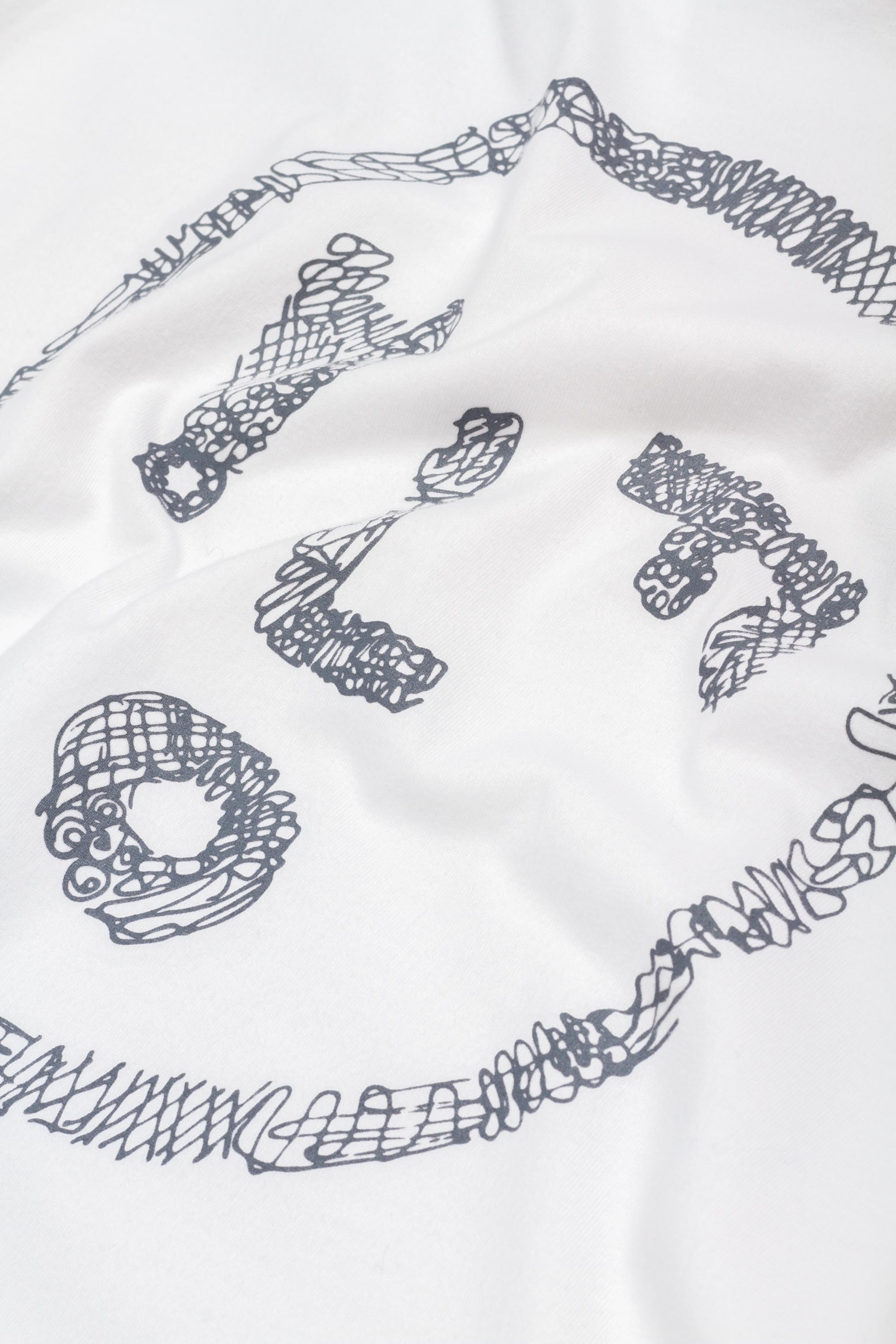 Scribble Face Tee LS Optical White