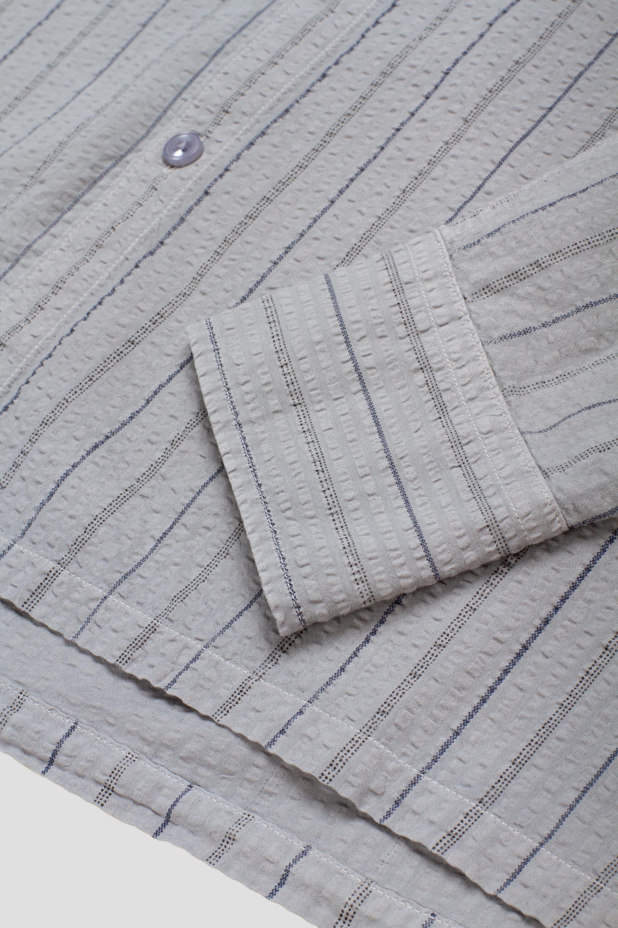 Striped Boxy Shirt Navy