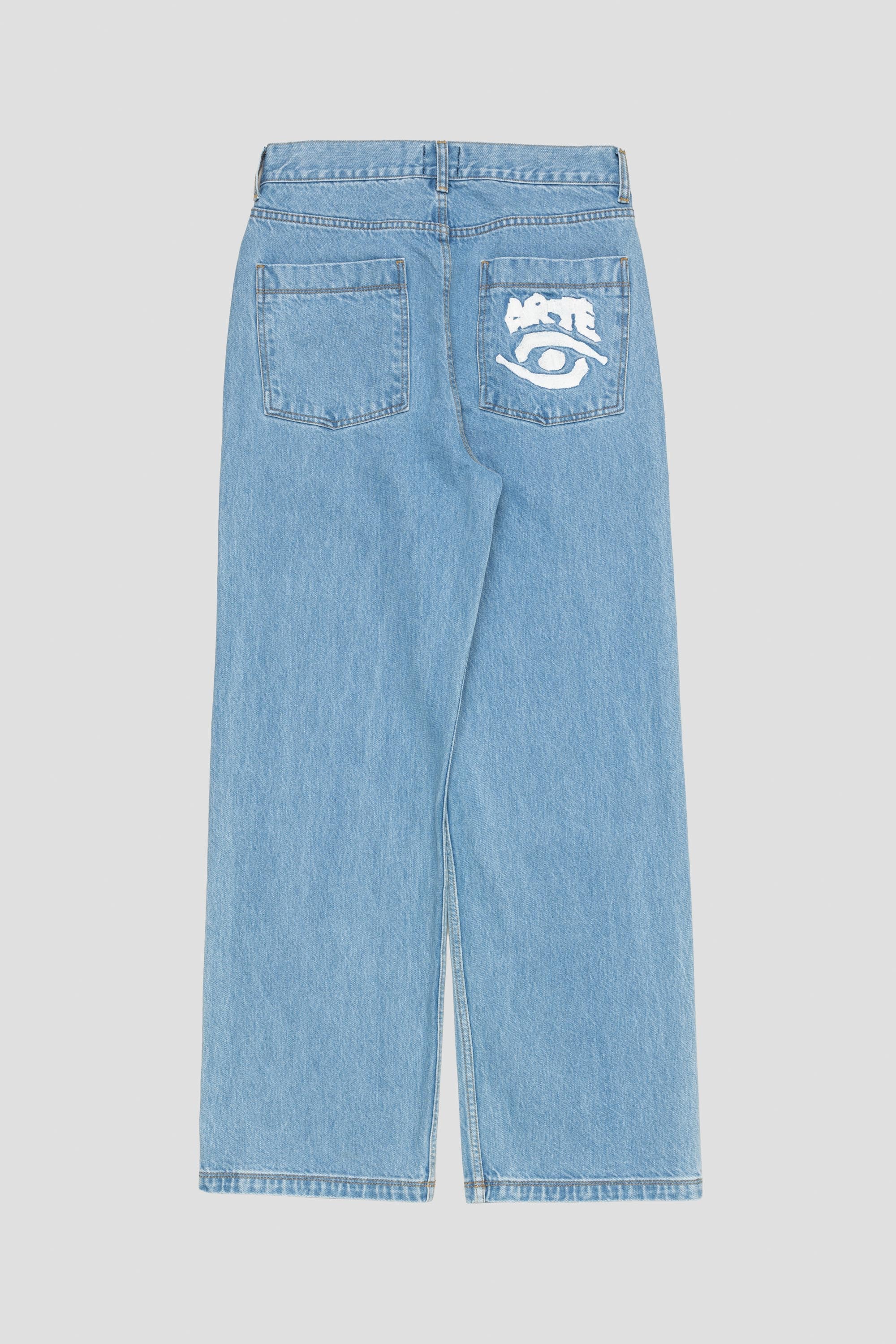 Back Pocket Graphic Pants Bleach