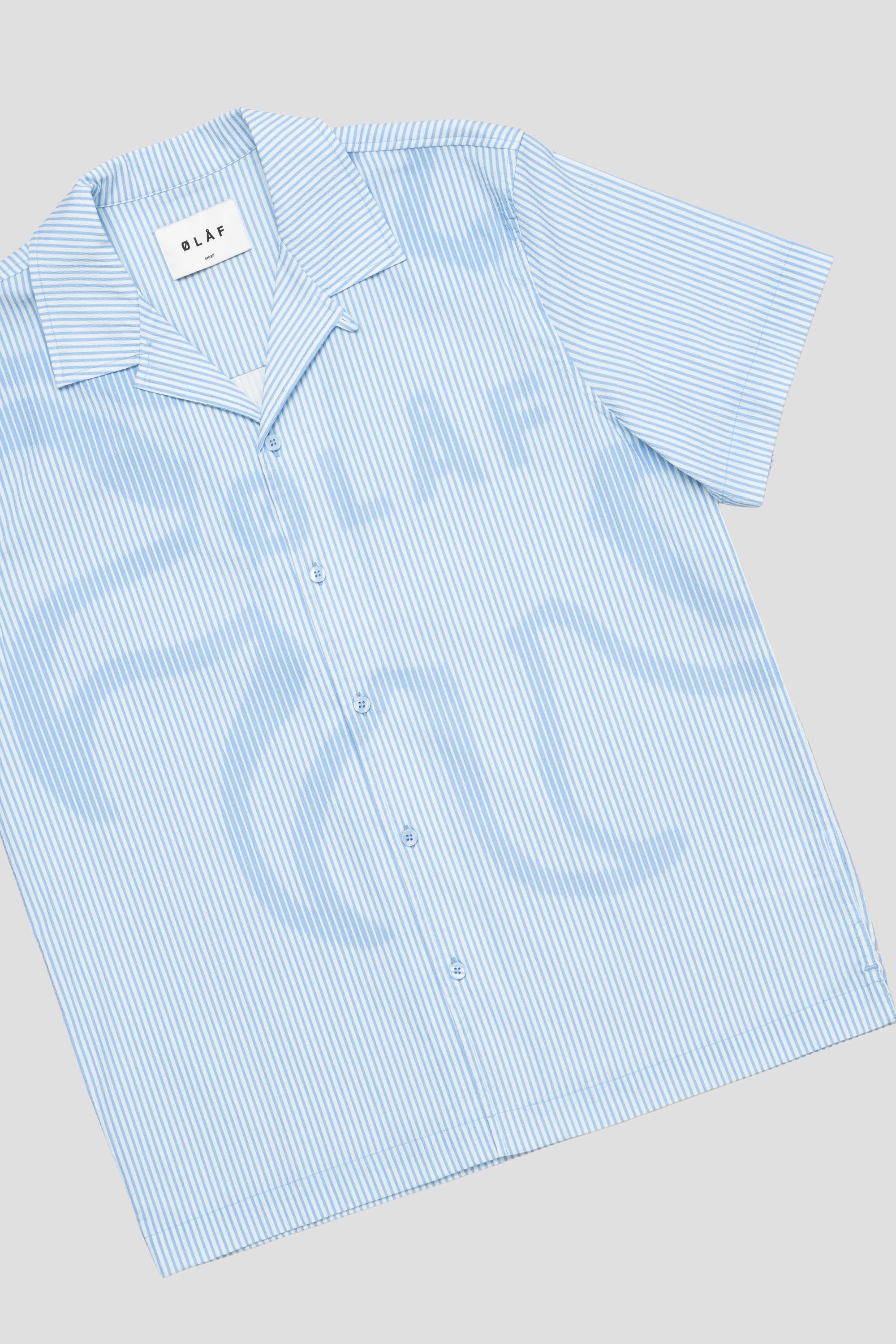 Stripe Sun AOP Camp Shirt Surf Blue