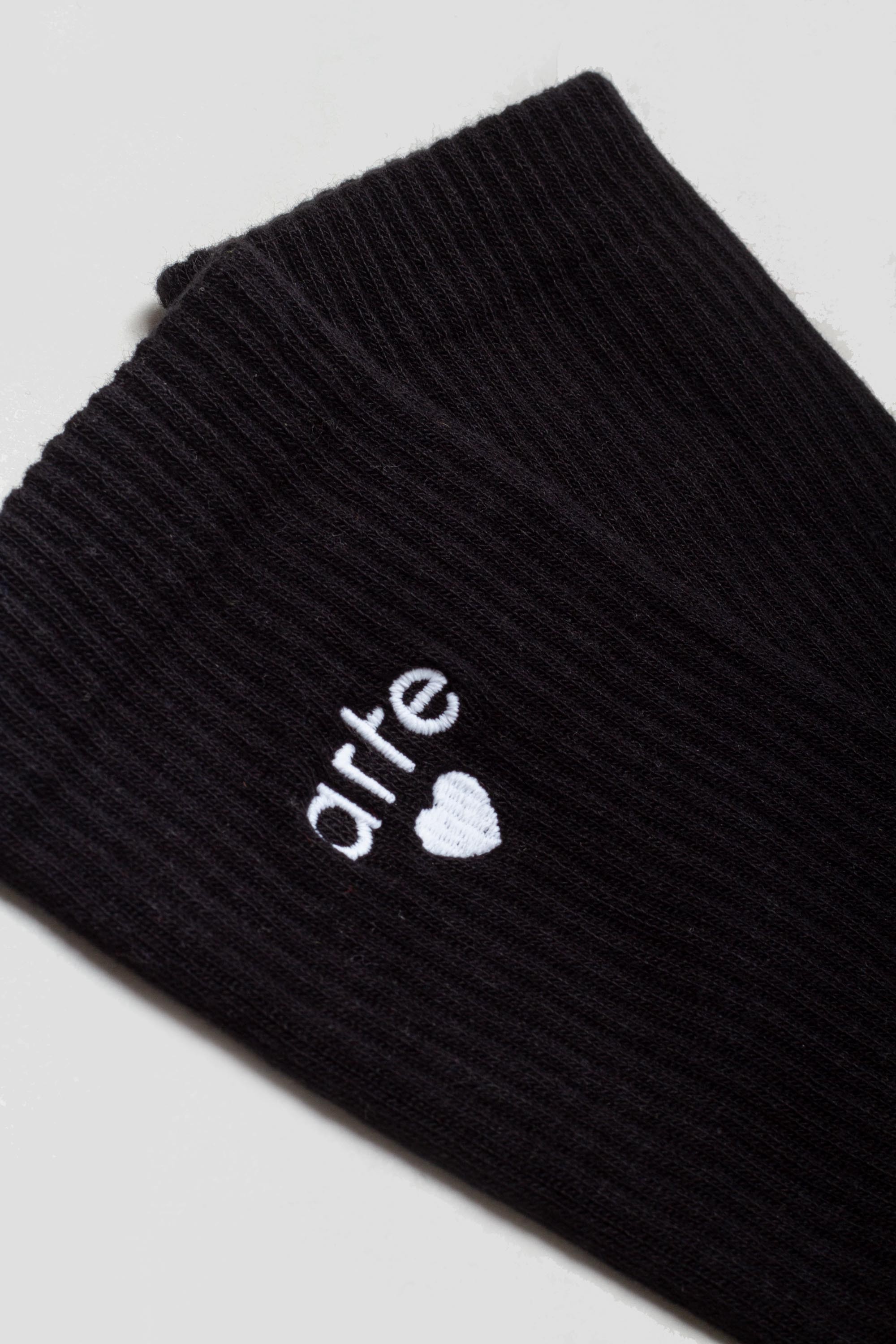 Basic Heart Socks Black