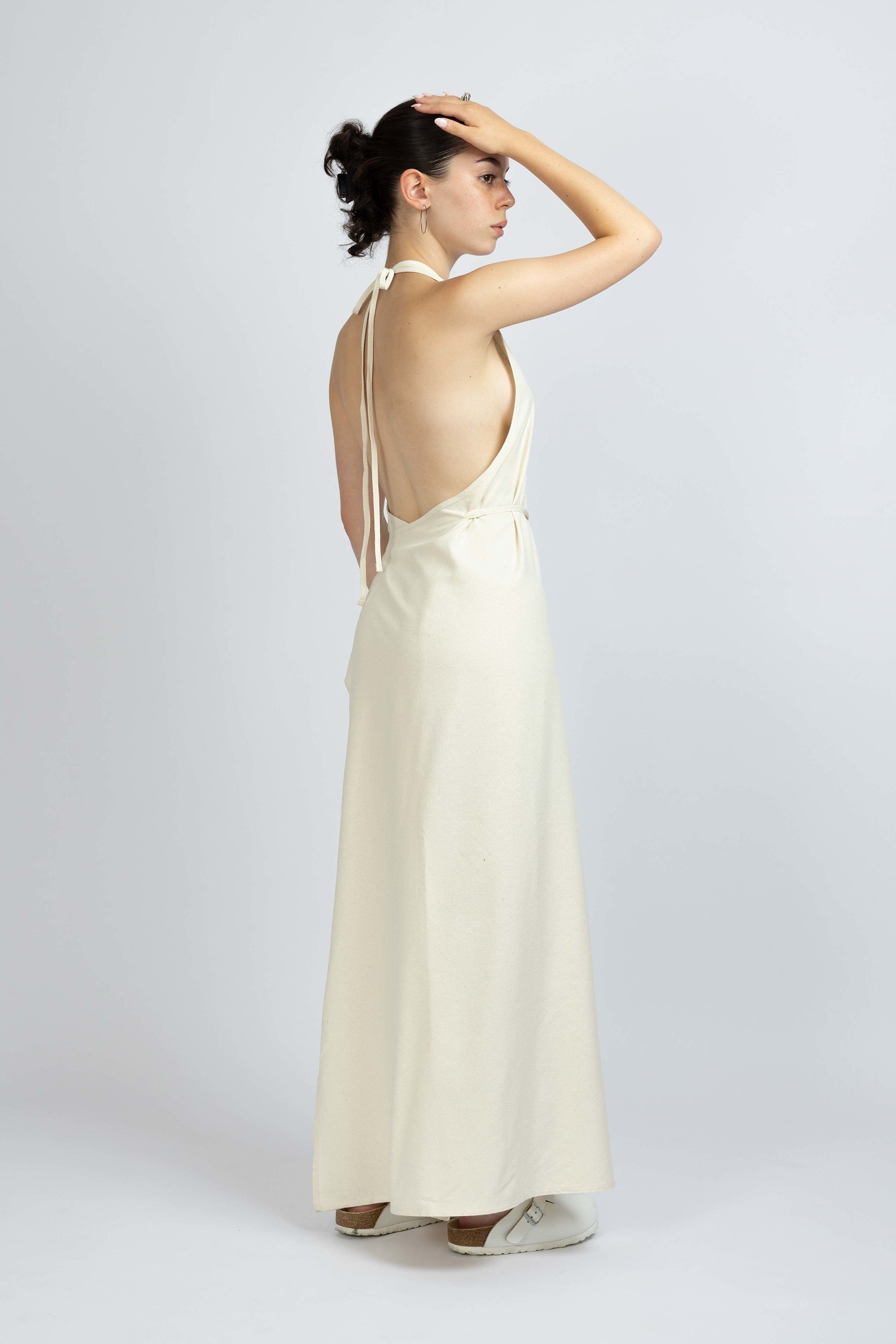 Apron Dress Wild Silk Off White